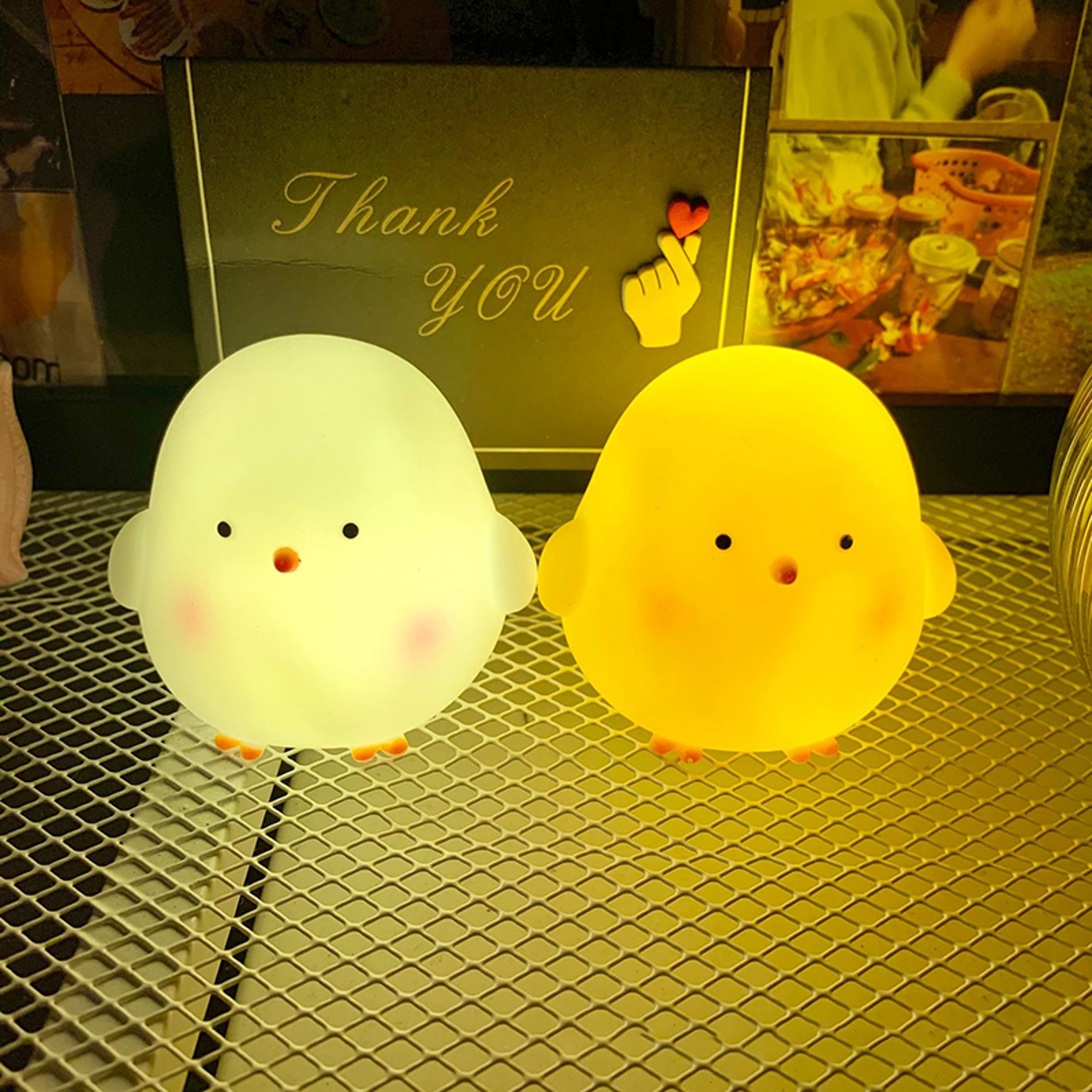 Cute Chicken Night Light Soft LED Bedside Lamp For Kids Bedroom Gift White 3