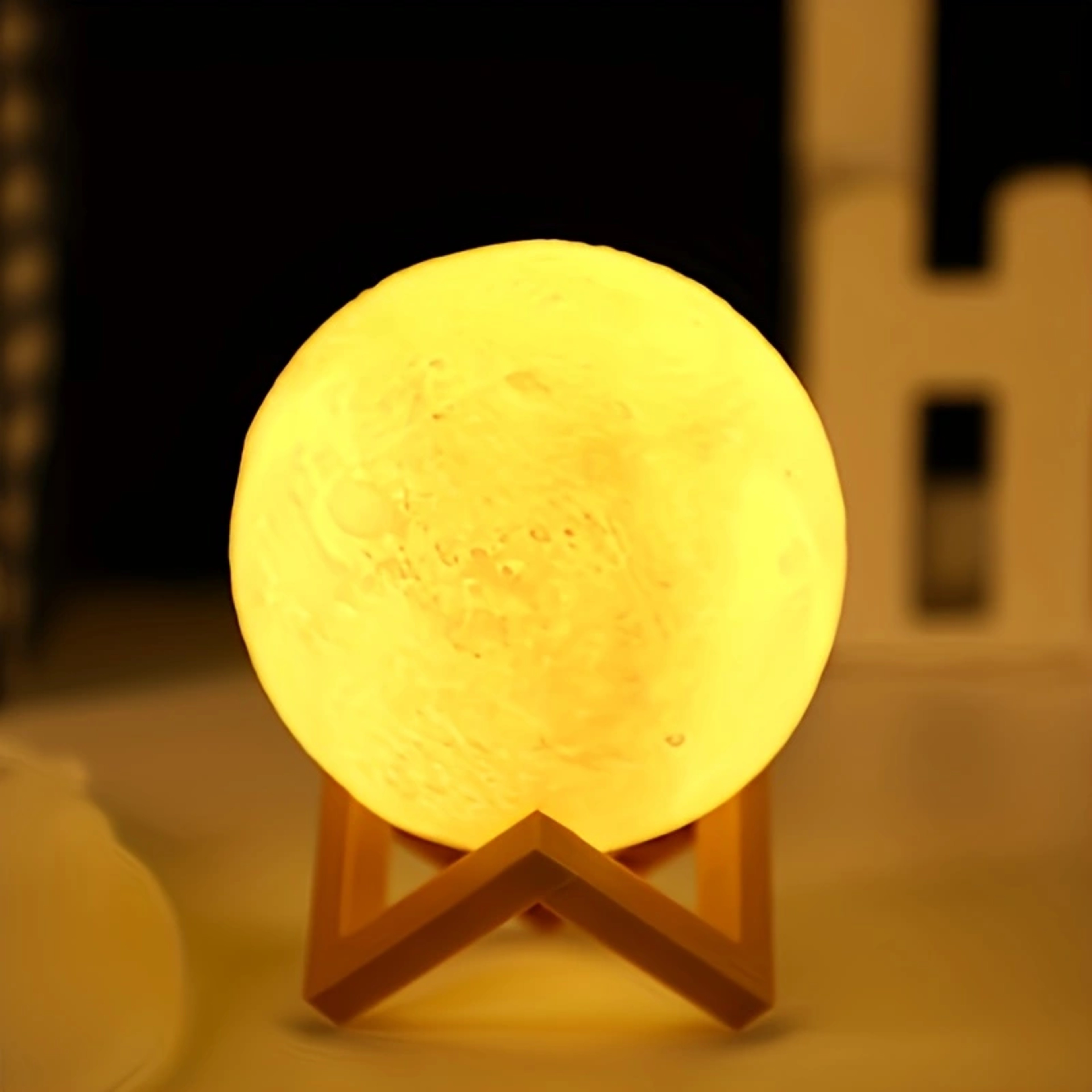 Printed Moon Lamp LED Night Light With Starry Sky Glow For Bedroom Decor Gift 1
