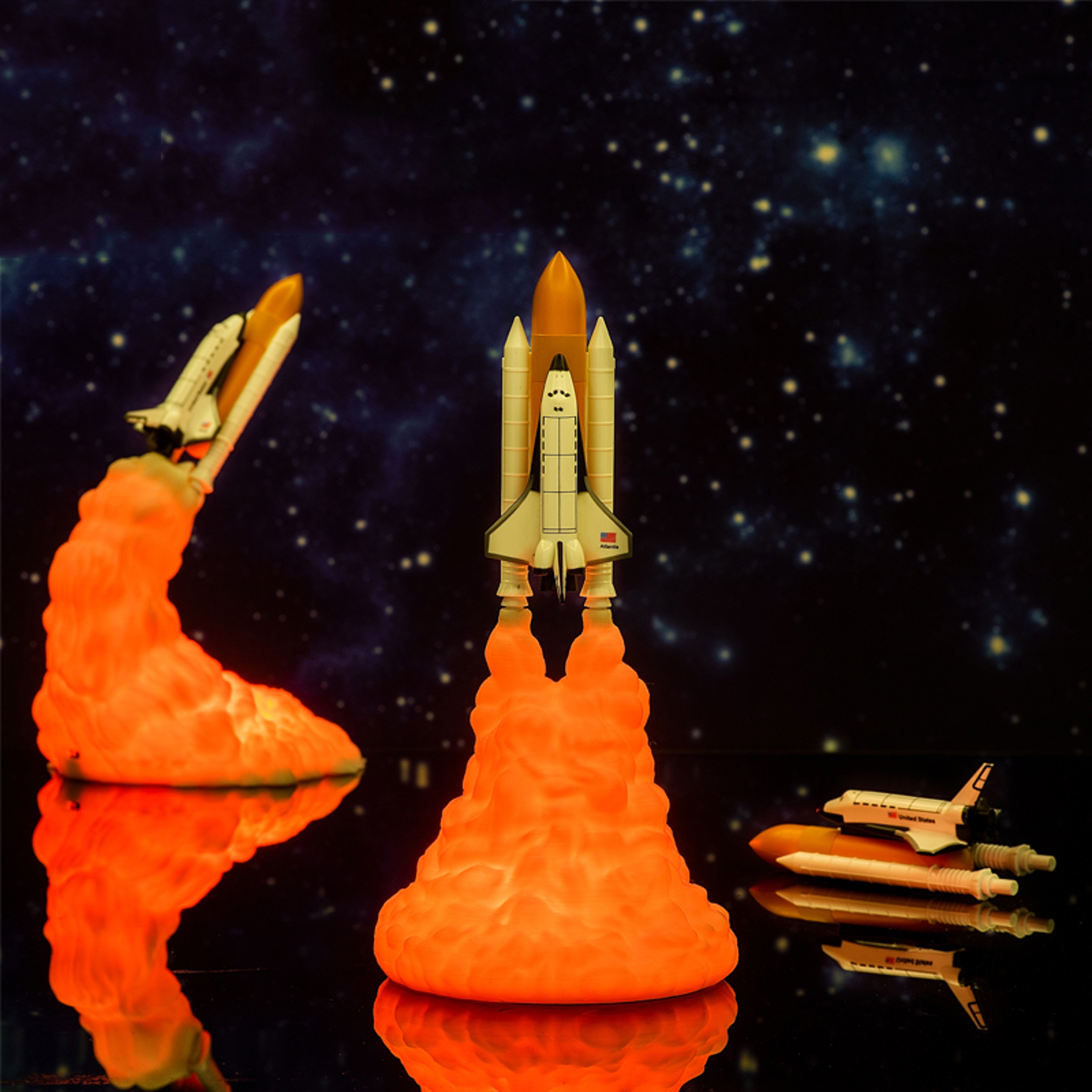 LED Night Light Space Shuttle Rocket Lamp USB Rechargeable Decor Gift 2