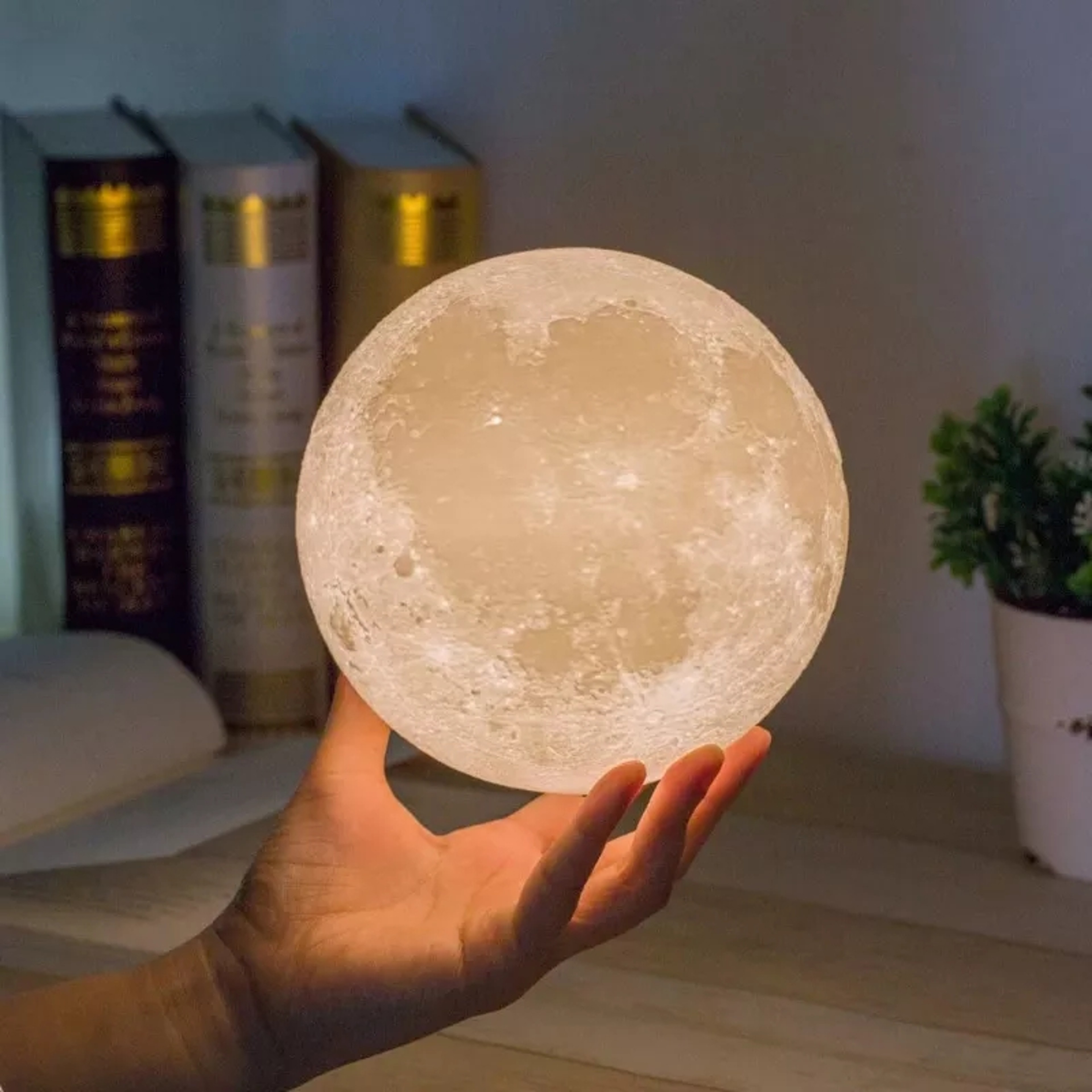 Moon Lamp Night Light 8cm Battery Powered Bedroom Decor Gift – view 1