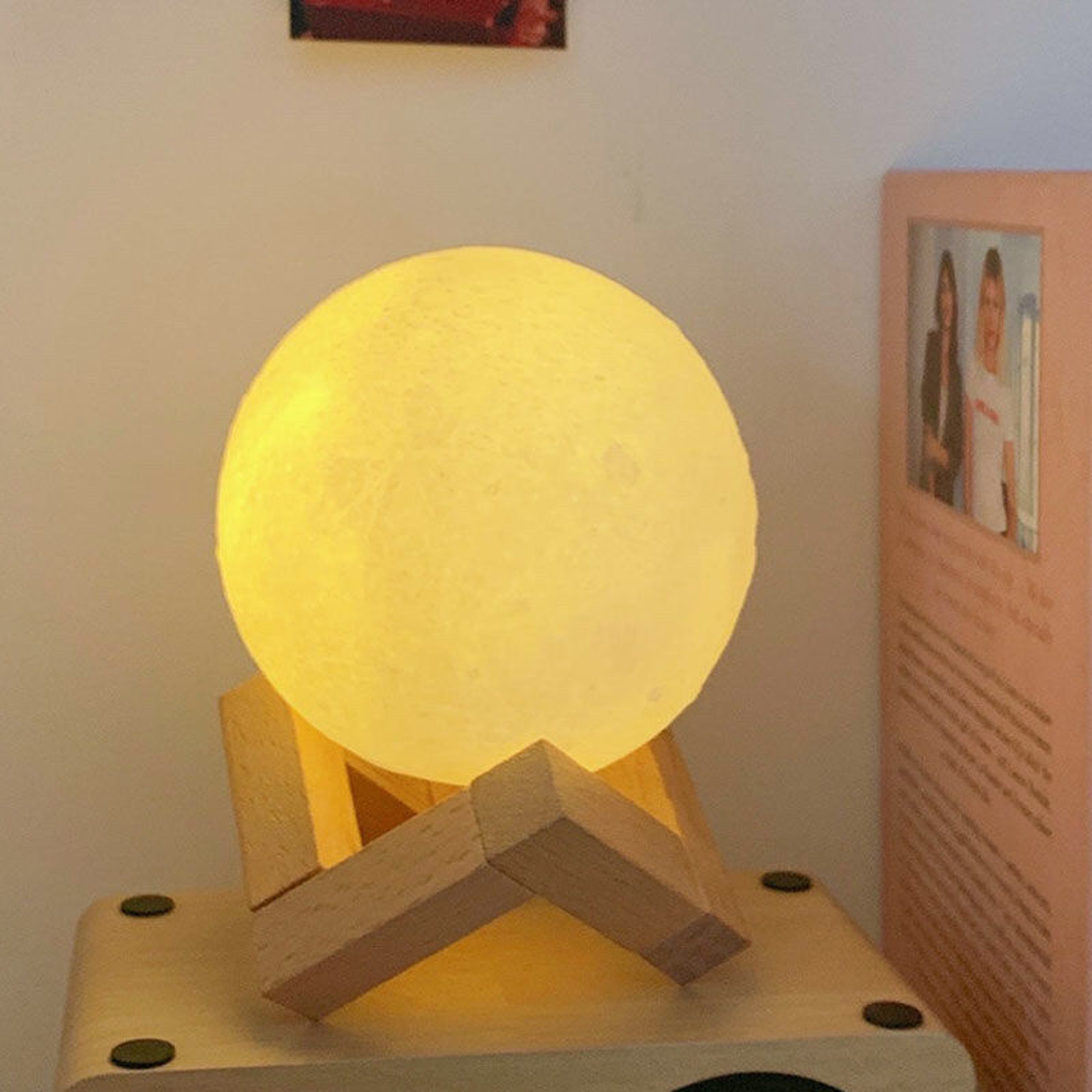 Moon Lamp Night Light 8cm Battery Powered Bedroom Decor Gift – view 2