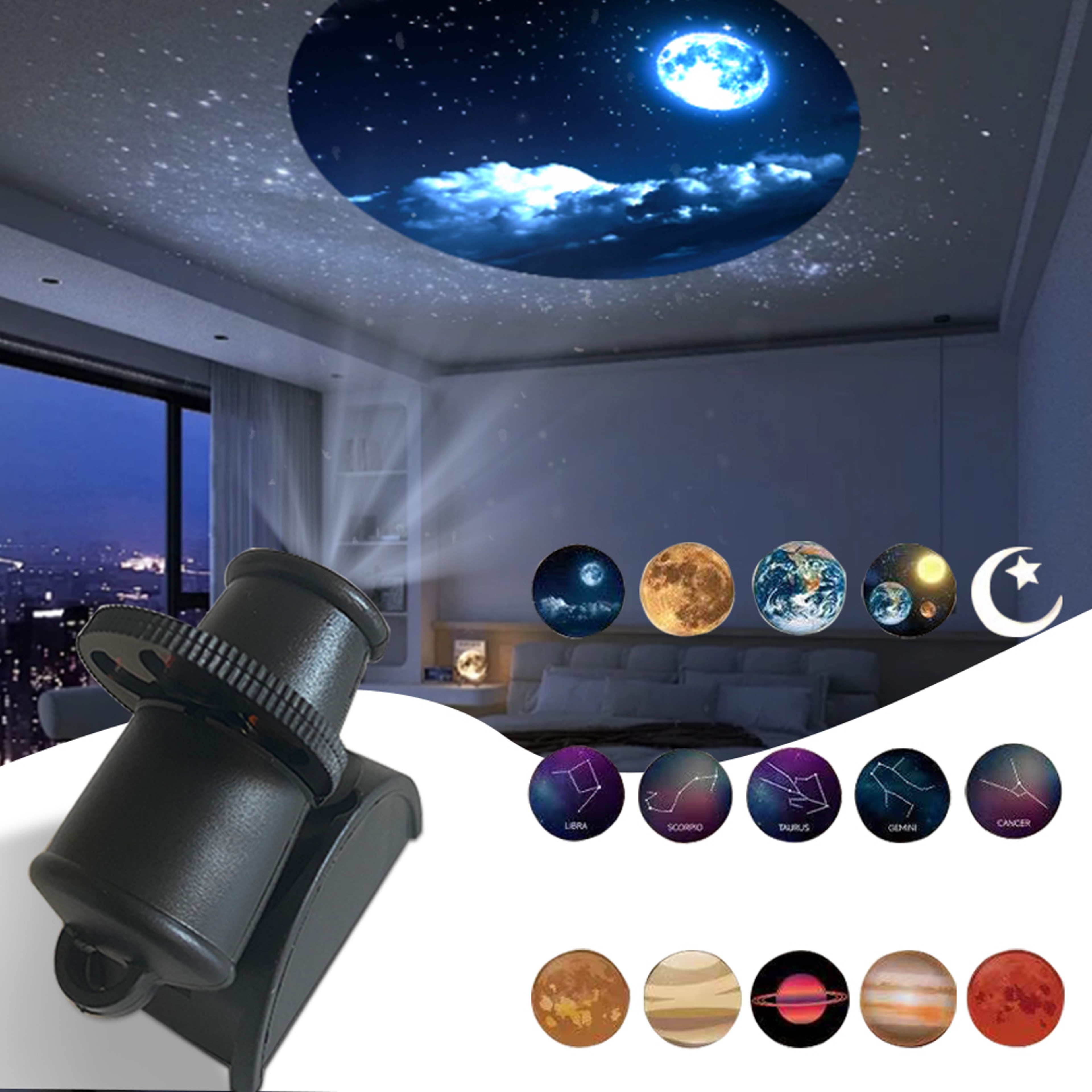 Star Planet Projector Earth Moon LED Night Light for Bedroom Decor – view 1