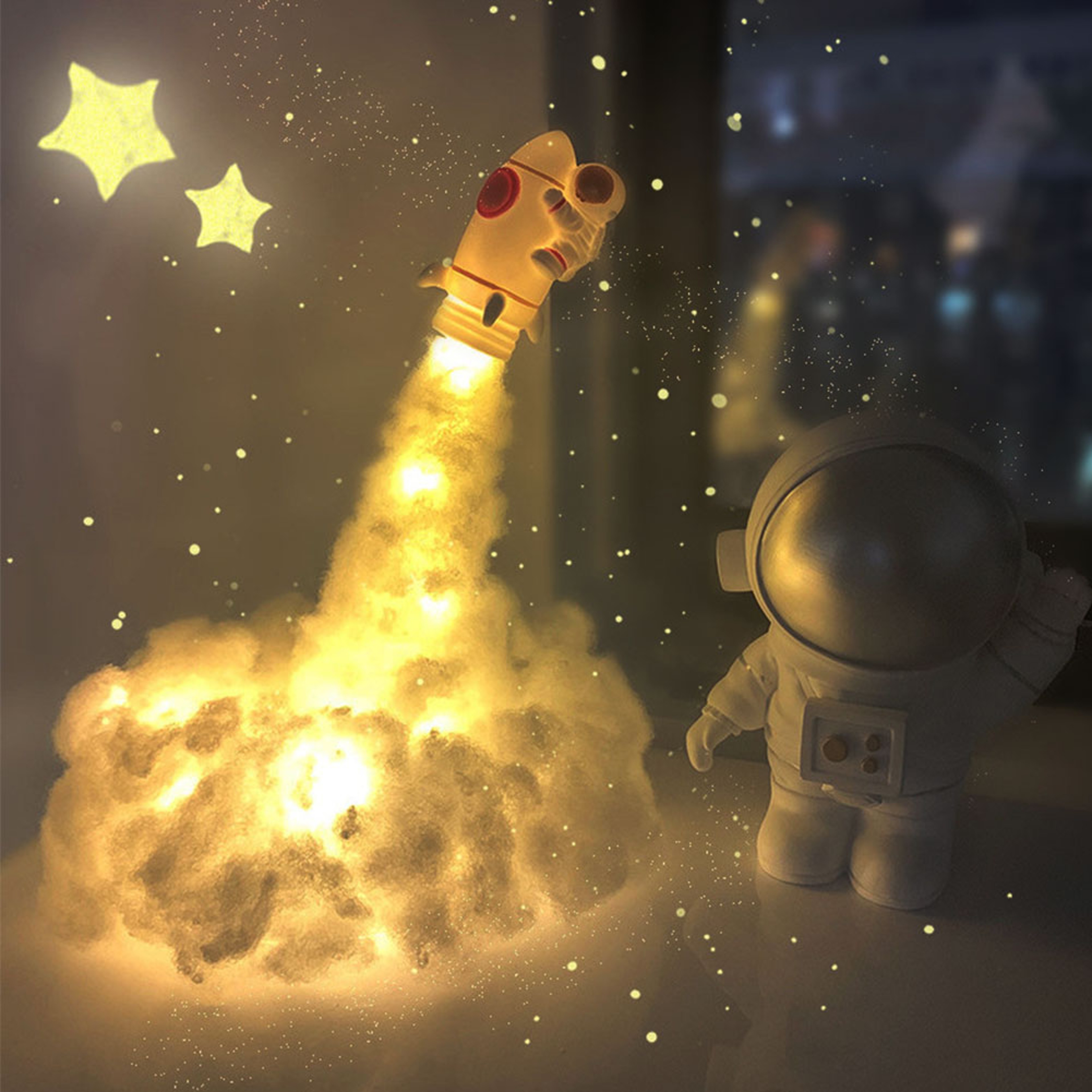 Rocket Astronaut Night Light LED Cloud Lamp USB Rechargeable Kids Gift – view 2