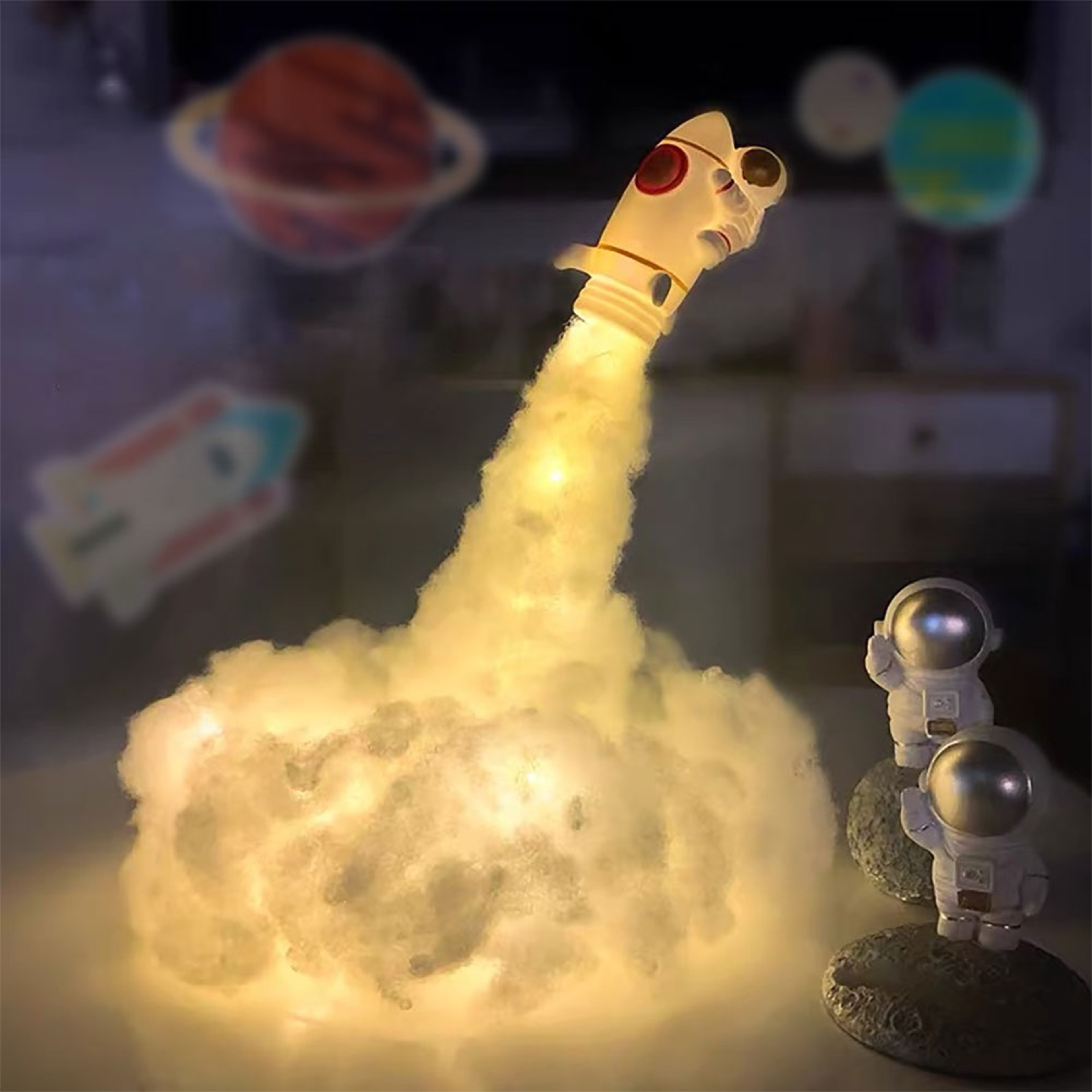Astronaut Night Light LED Space String Lamp DIY Rocket Decor for Kids Room – view 3