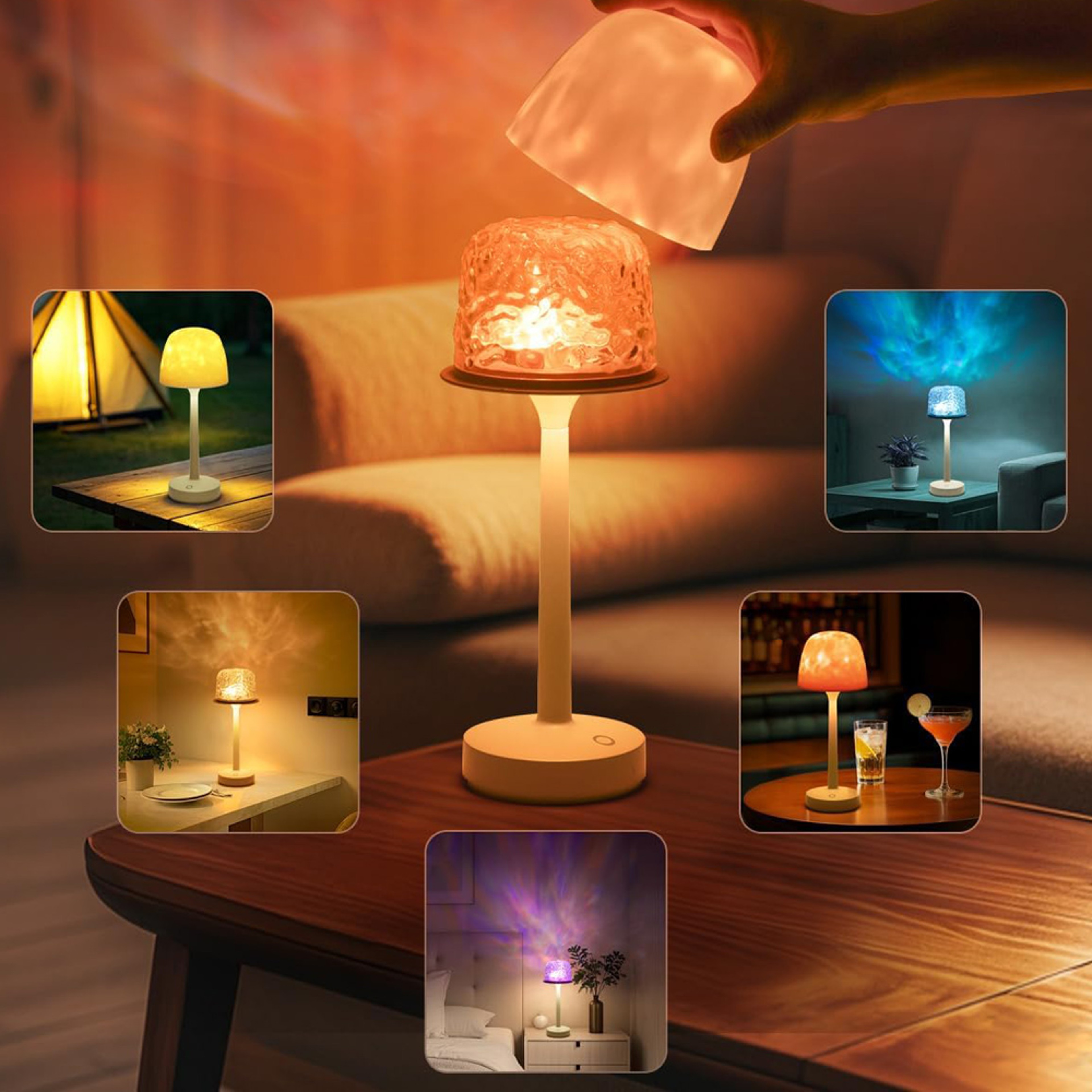 Aurora Water Ripple LED Projector Lamp Romantic Table Light With Remote Control – view 2