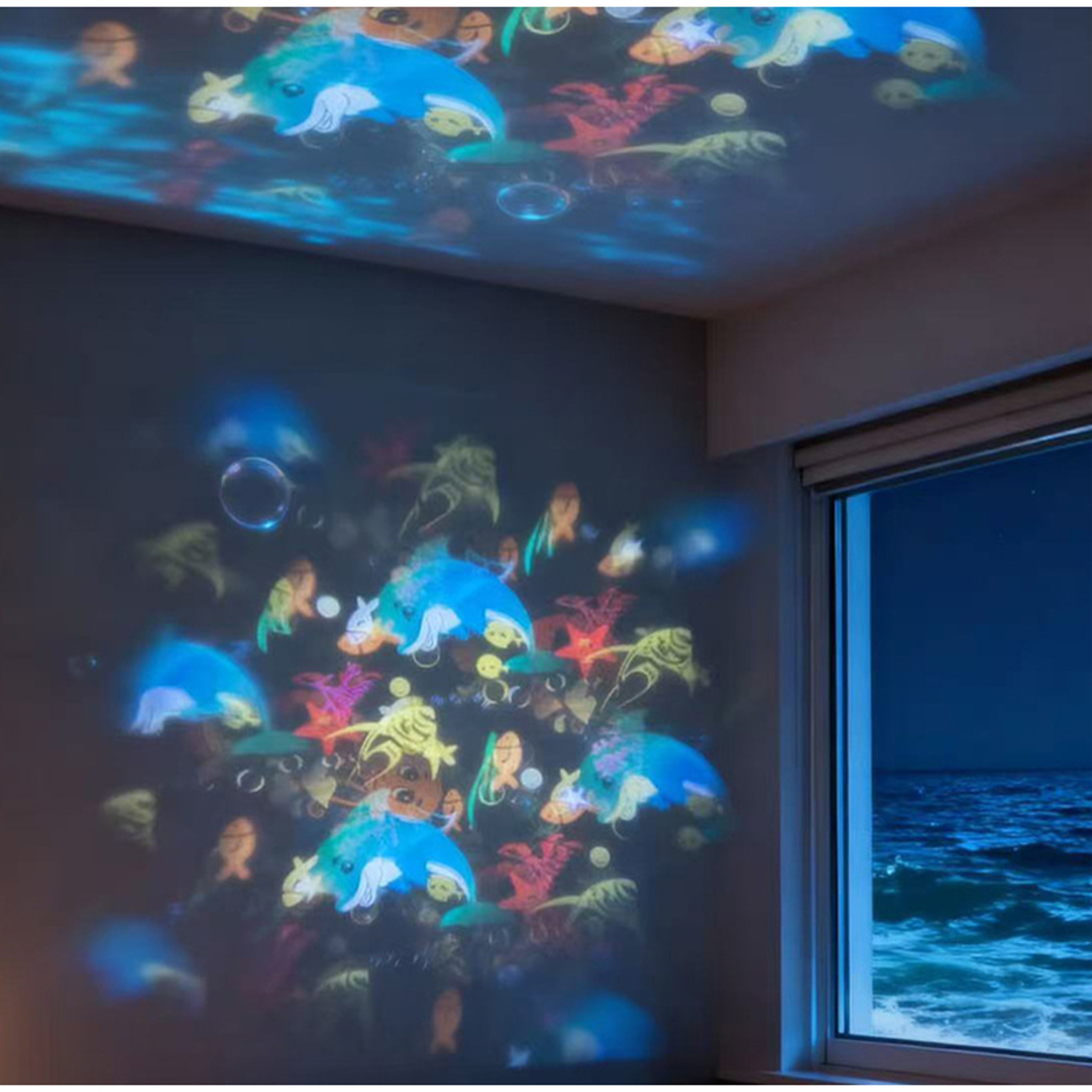 USB Rechargeable Ocean Projector Night Light 360° Rotating LED Lamp for Bedroom Decor – view 3