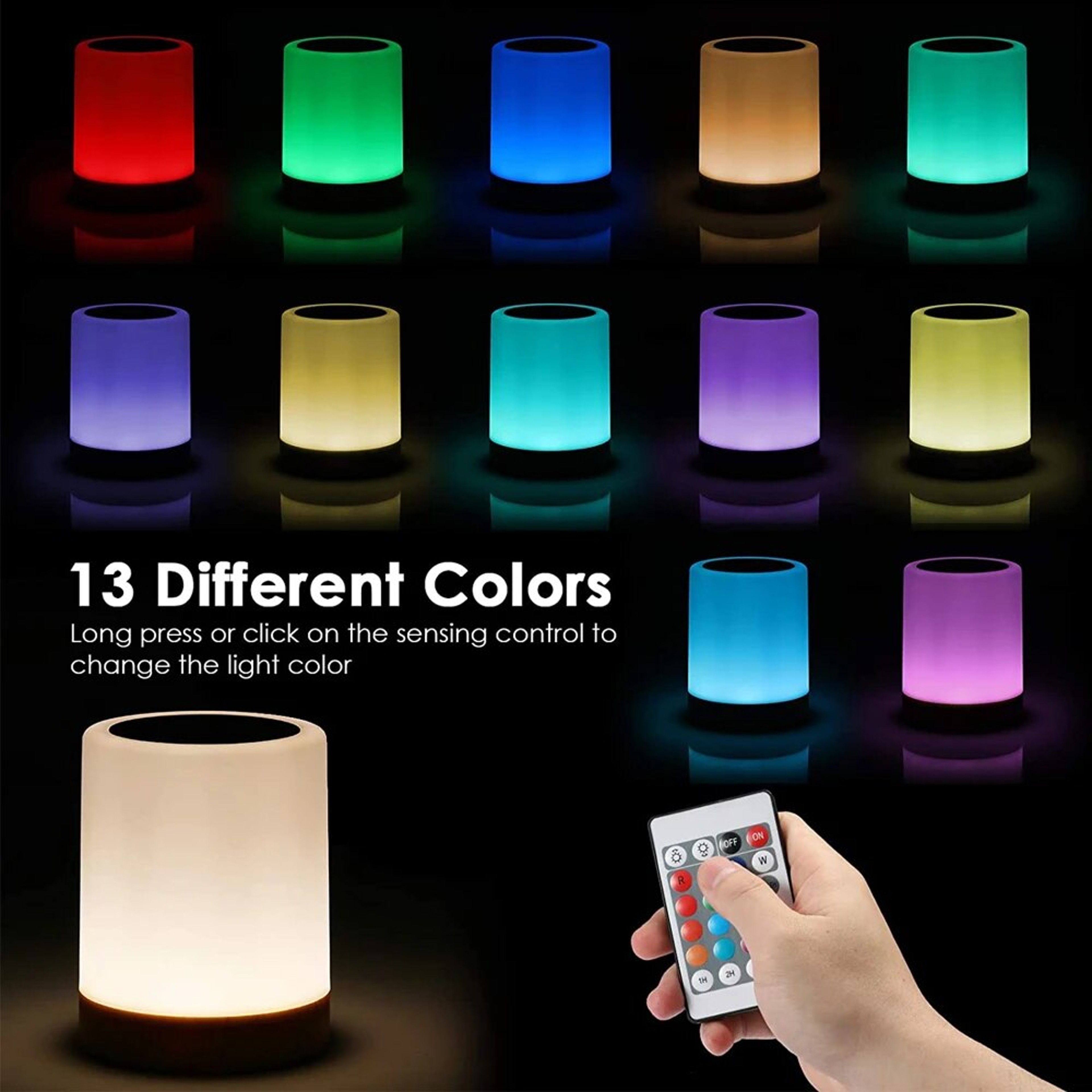 Touch Control Bedside Night Light Dimmable Desk Lamp with Color Changing Lamp – view 3