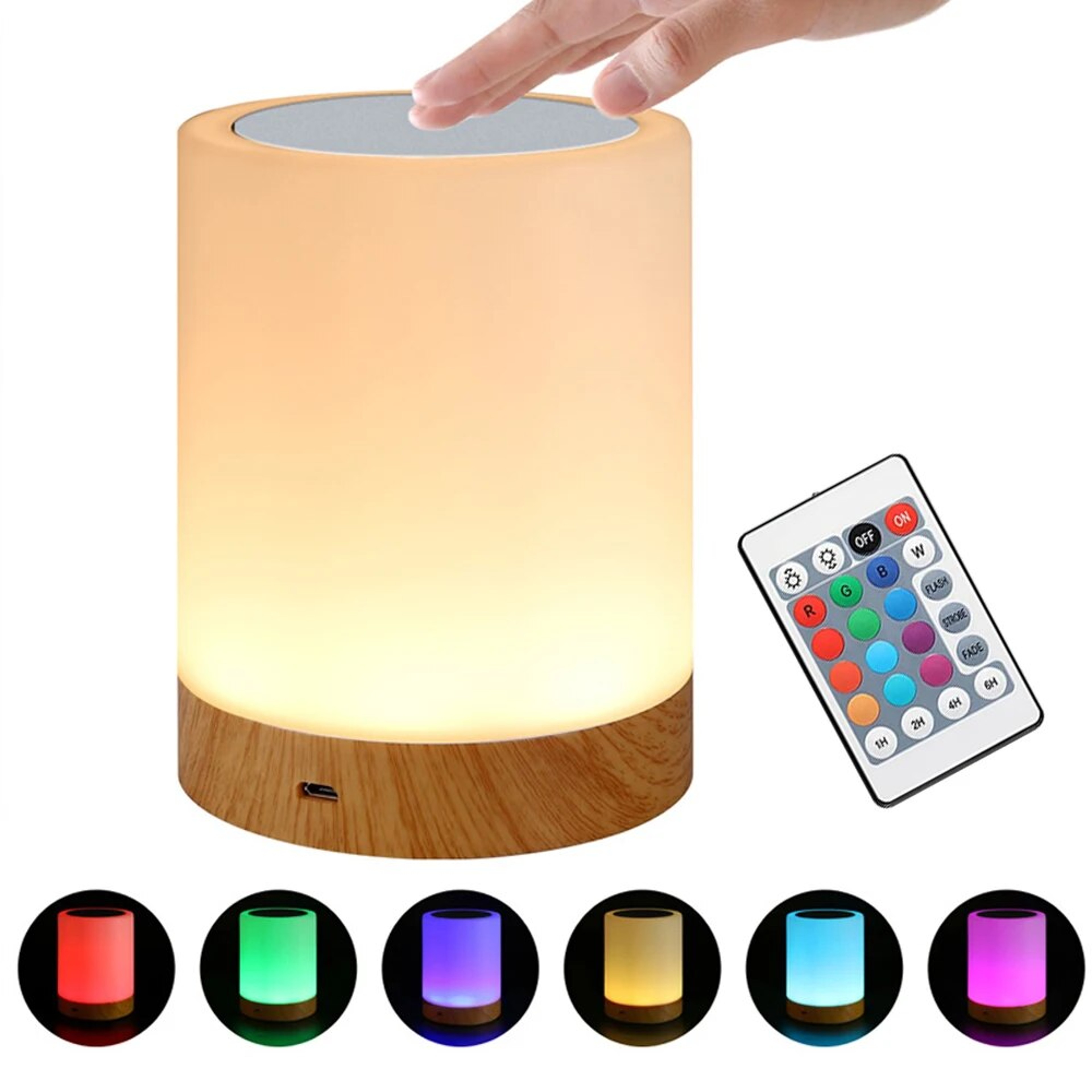 Touch Control Bedside Night Light Dimmable Desk Lamp with Color Changing Lamp – view 7