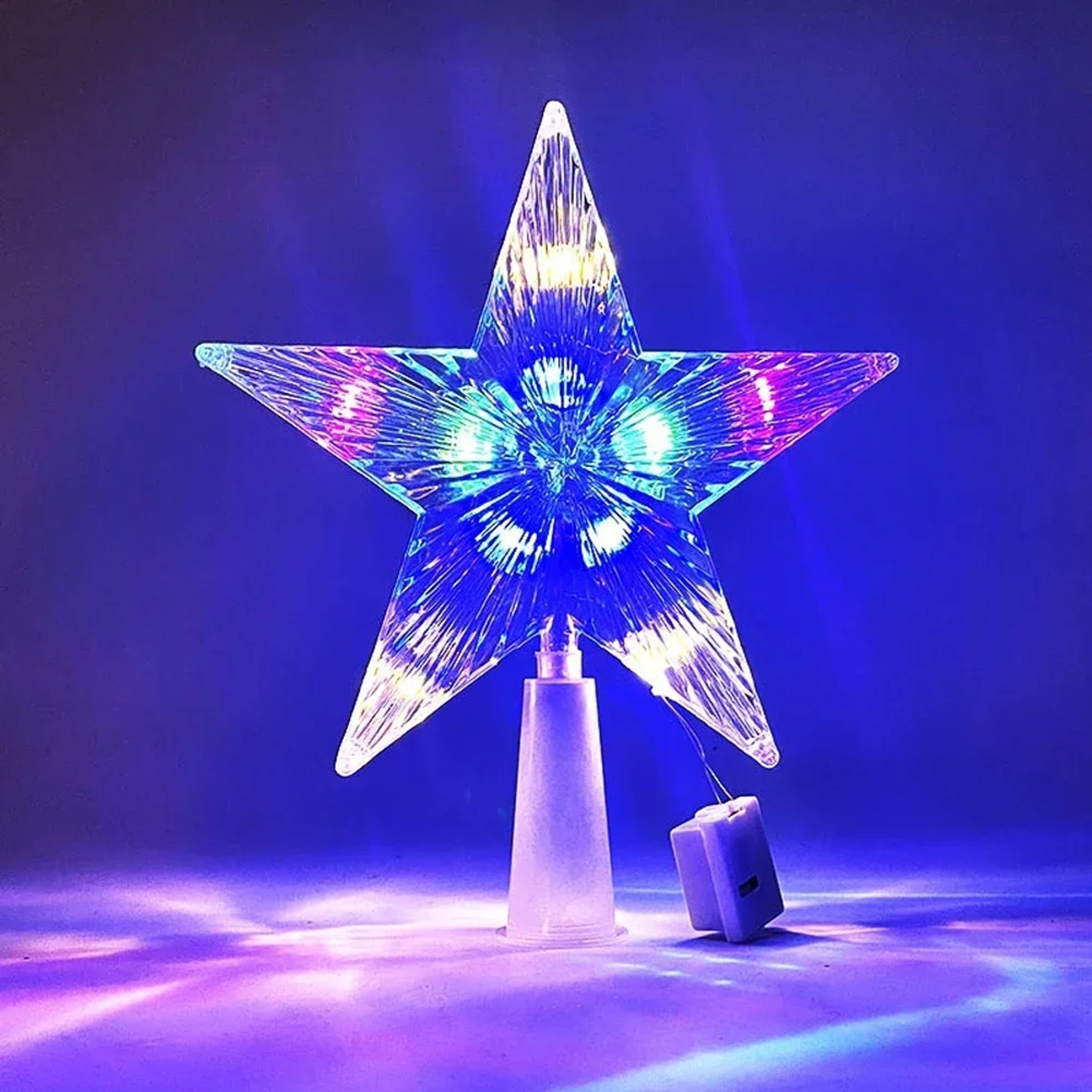 Christmas Tree Top Star Light LED Glowing Star Tree Topper Decoration – view 9