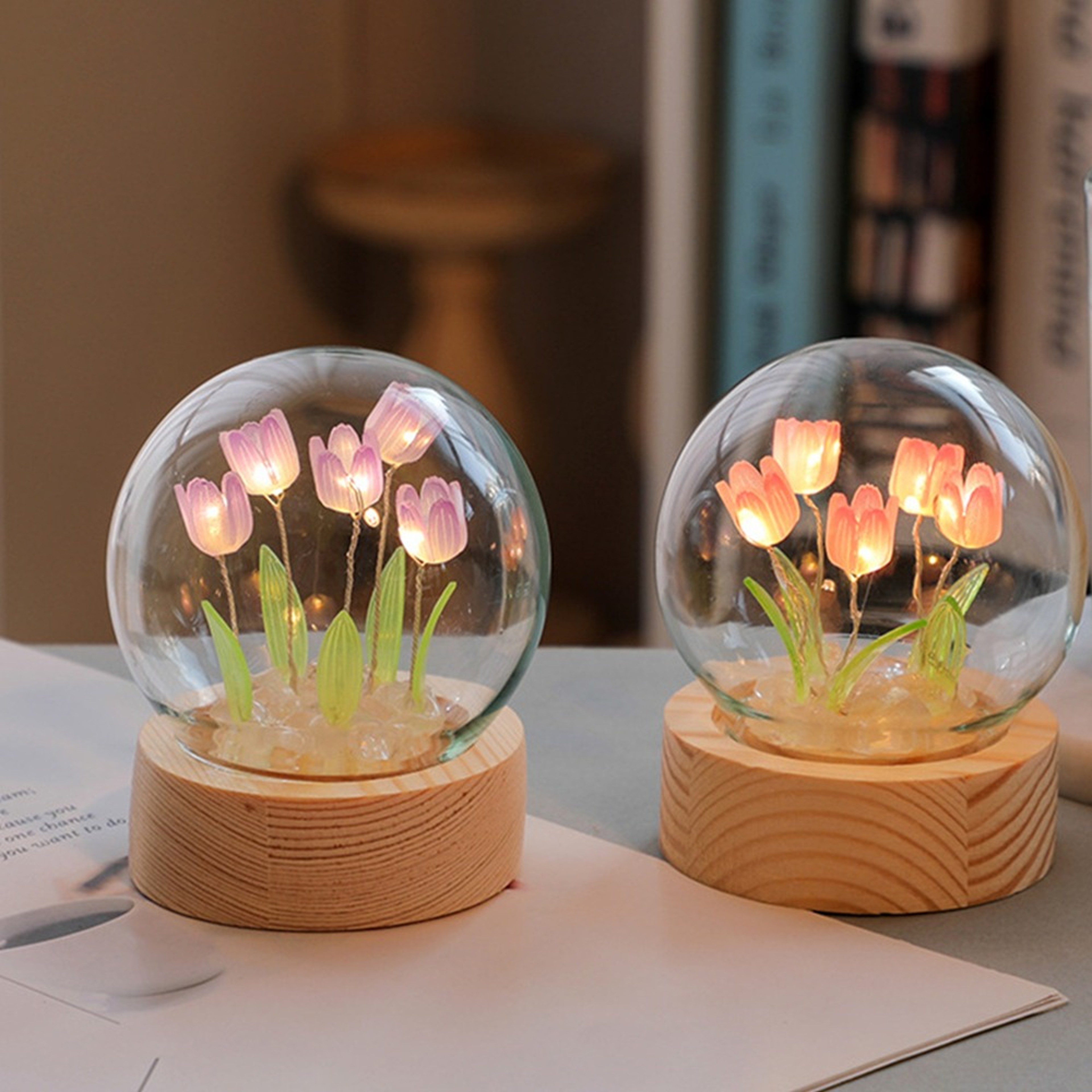 Tulip Night Light Floral Lamp Romantic Bedroom Decor Gift 0