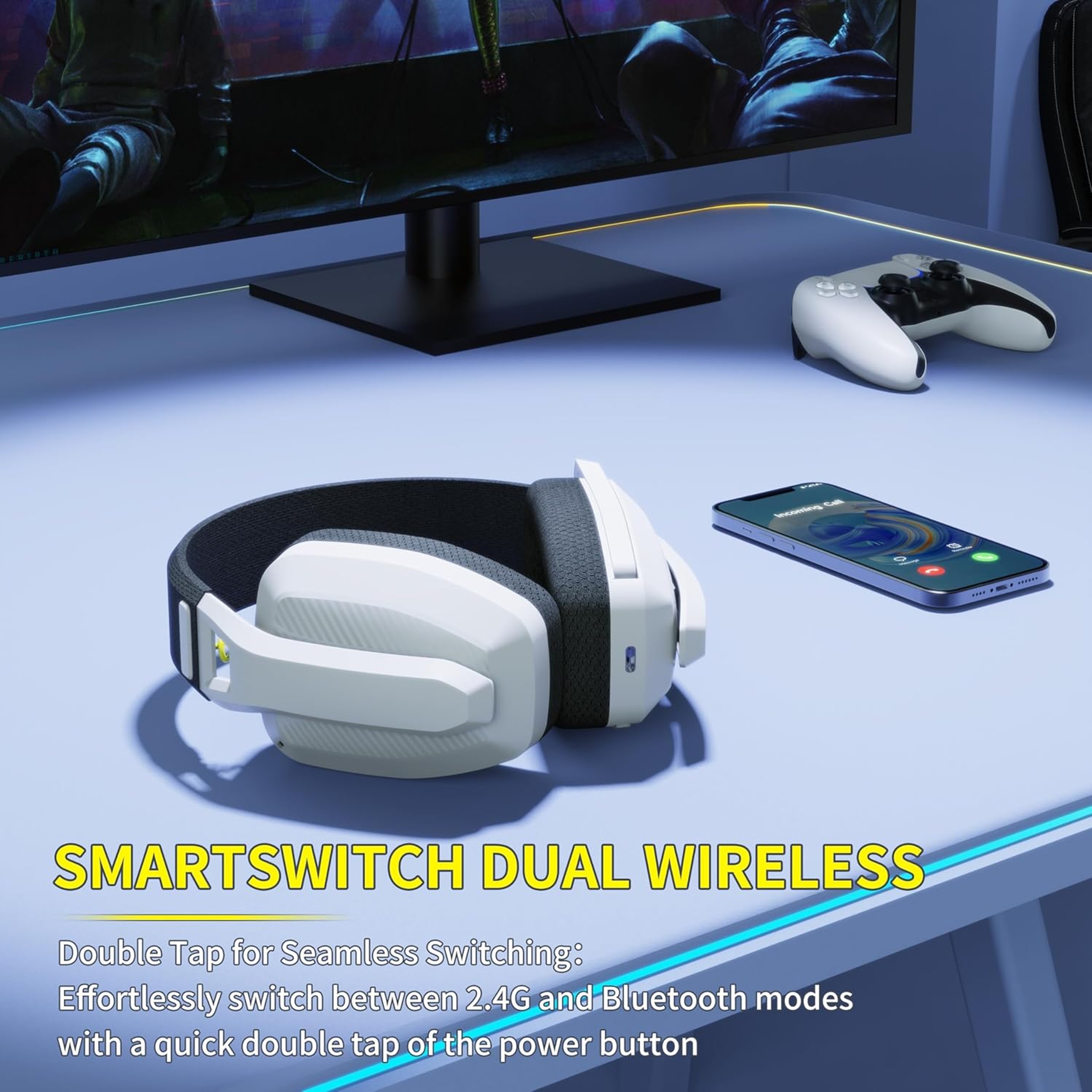 Wireless Gaming Headset With Mic Bluetooth Headphones For Mac 2