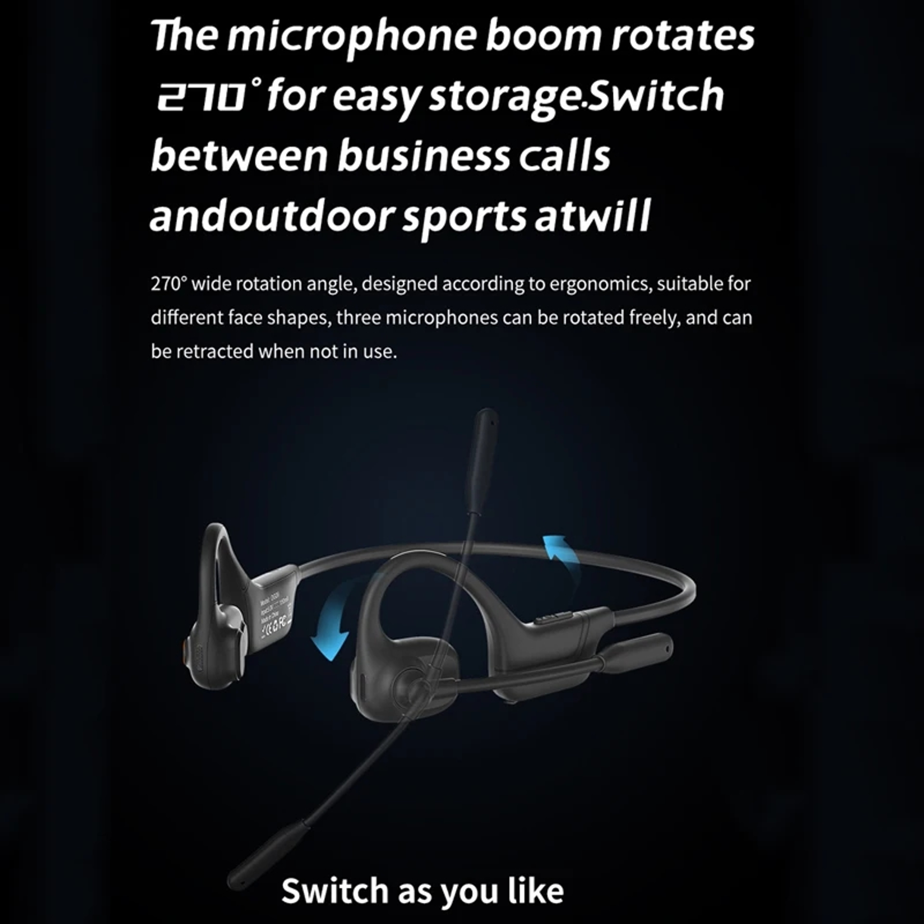 Wireless Air Conduction Bluetooth Headset With HIFI Sound Quality And Noise Reduction Microphone 1
