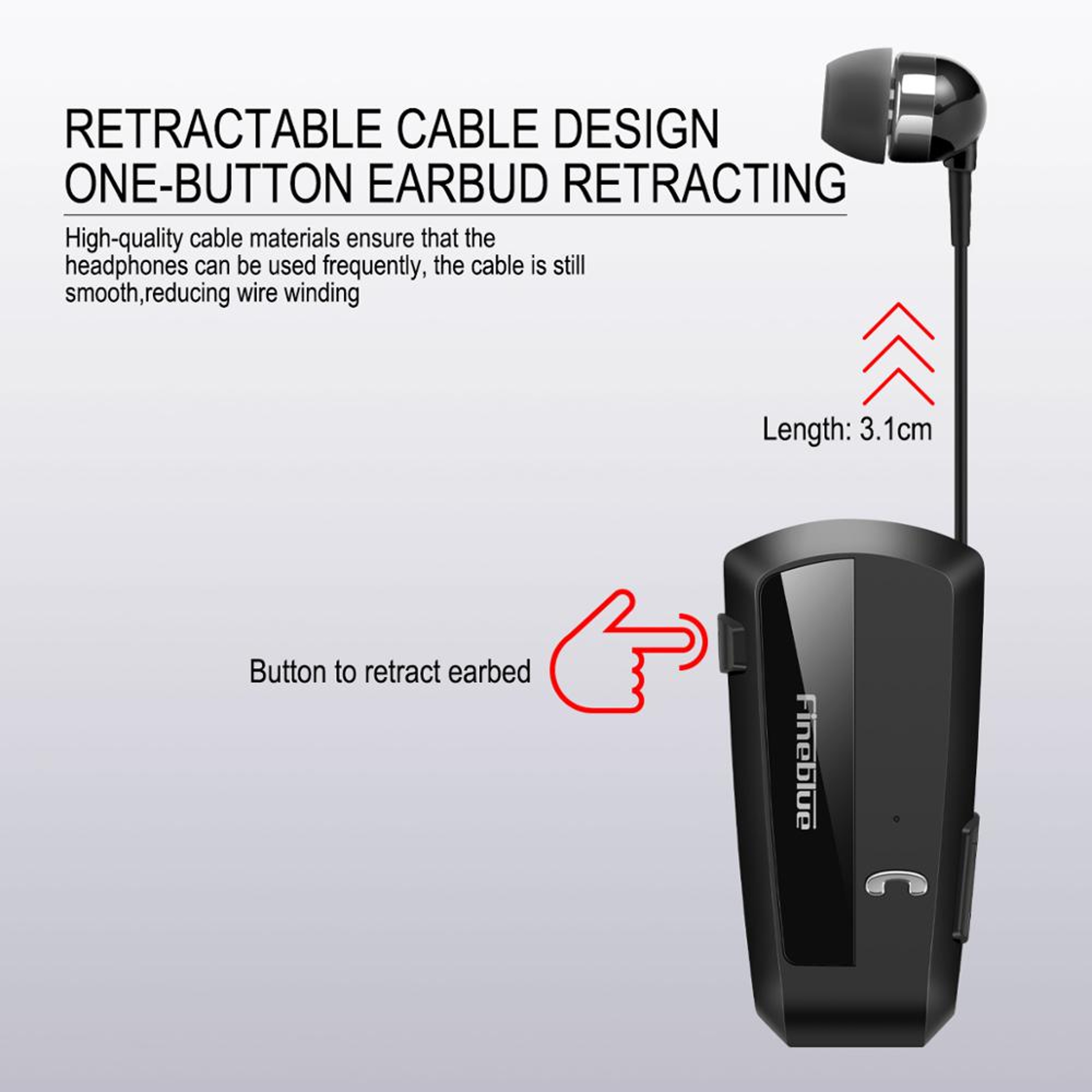 Wireless Bluetooth Headset With Clip On Stereo Earbud For Business And Sport 1