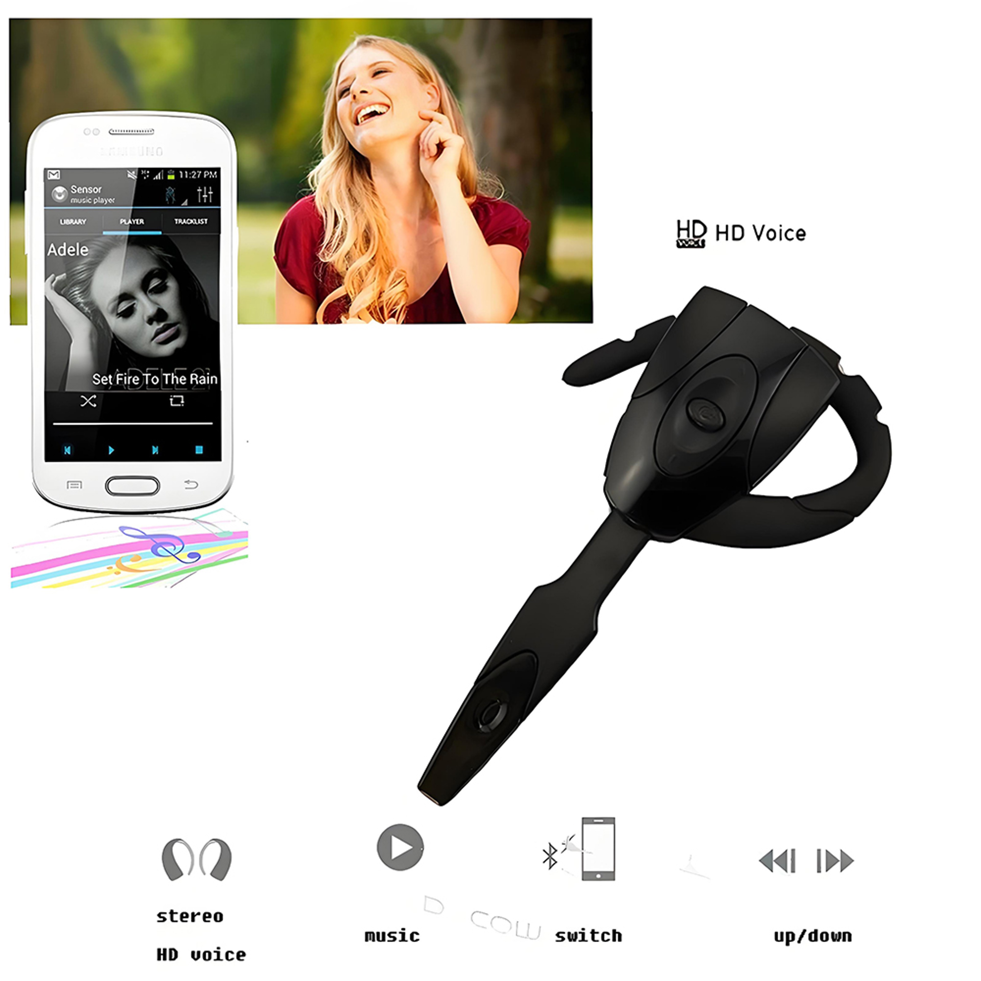 Bluetooth Wireless Single Ear Headset with Mic for PS3 Handsfree Gaming Calls – view 3