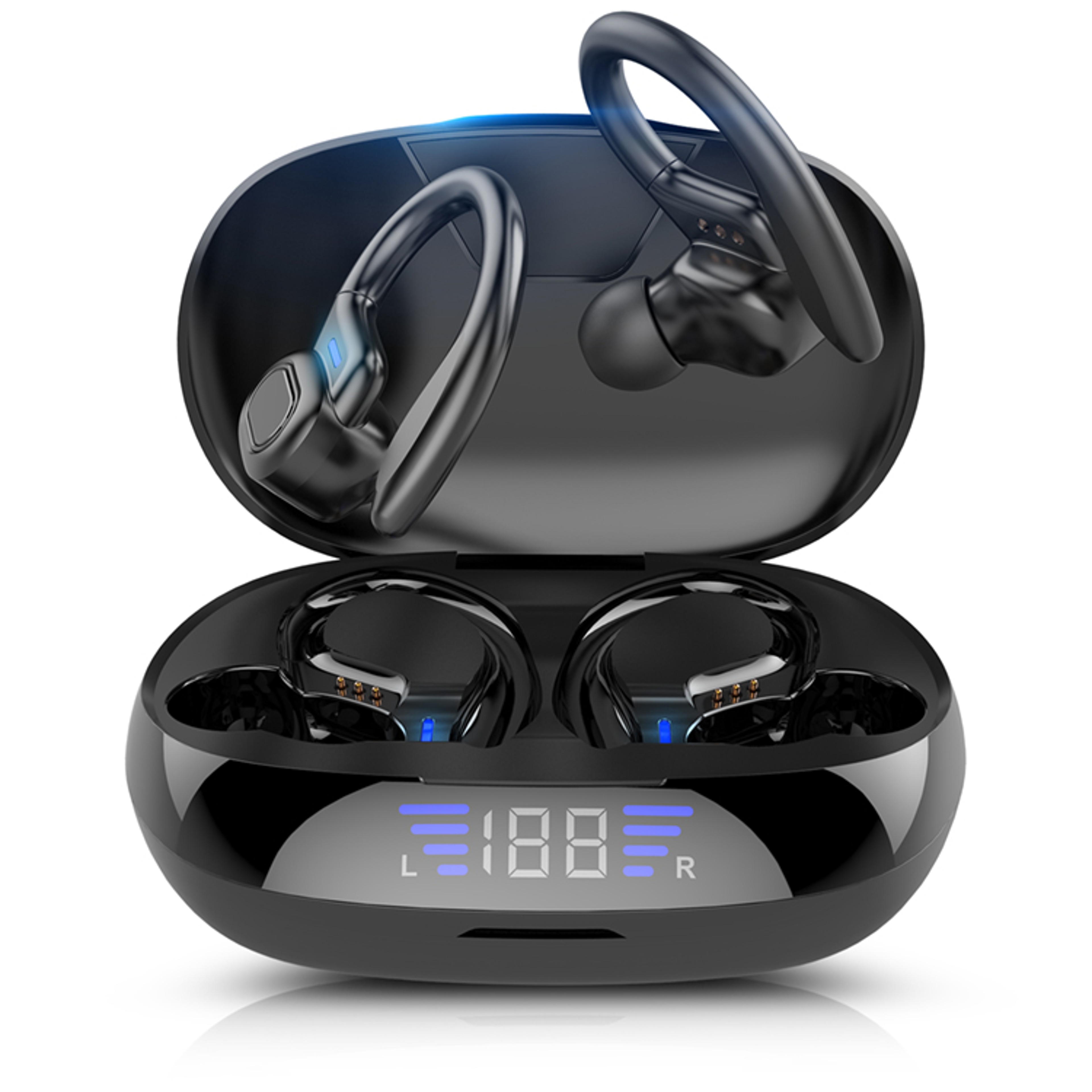 Sports Ear Hook Bluetooth 5.3 Wireless Earbuds with Heavy Bass and Secure Fit – view 1