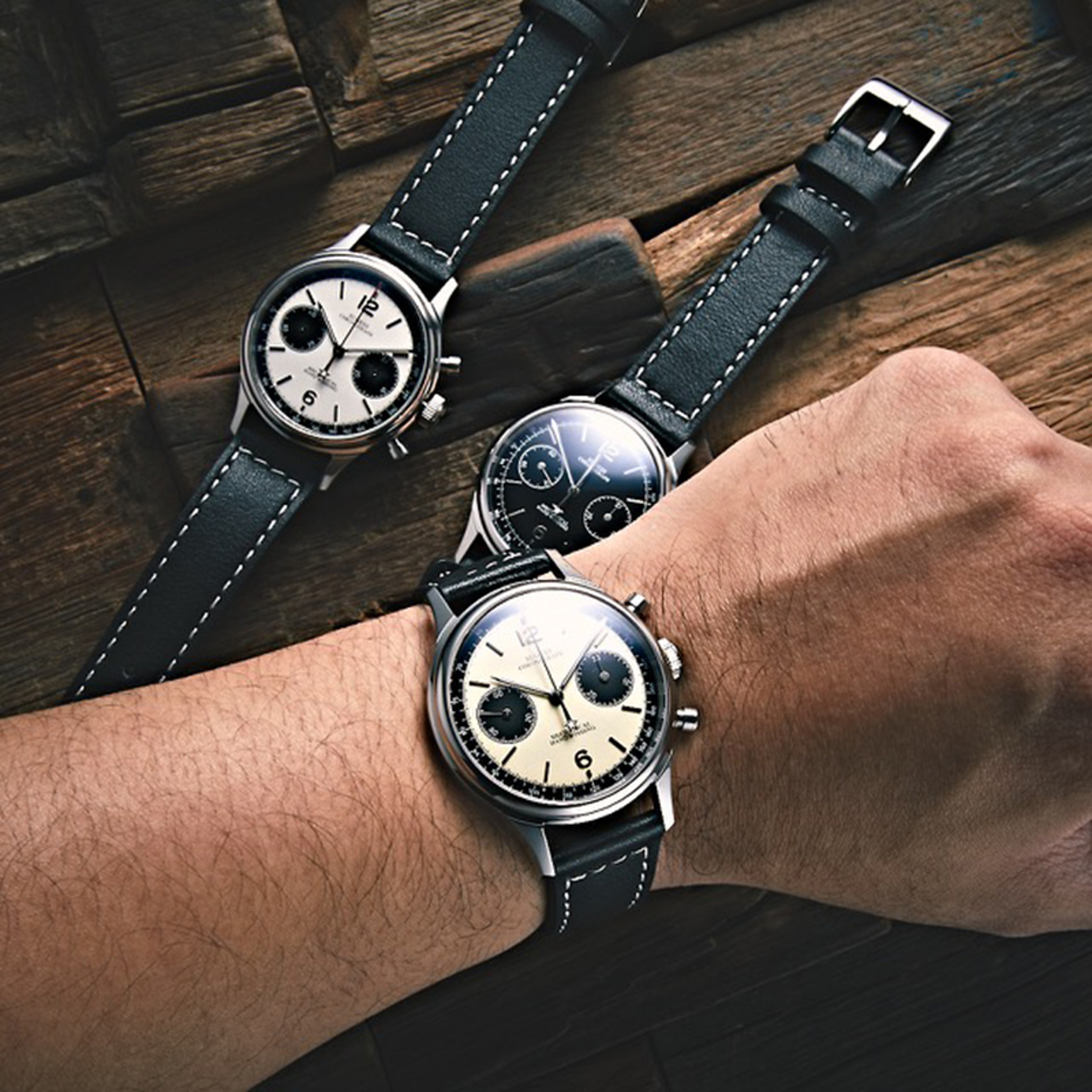 Mechanical Chronograph Panda Watch Men Sapphire Automatic Air Force Style Wristwatch 4