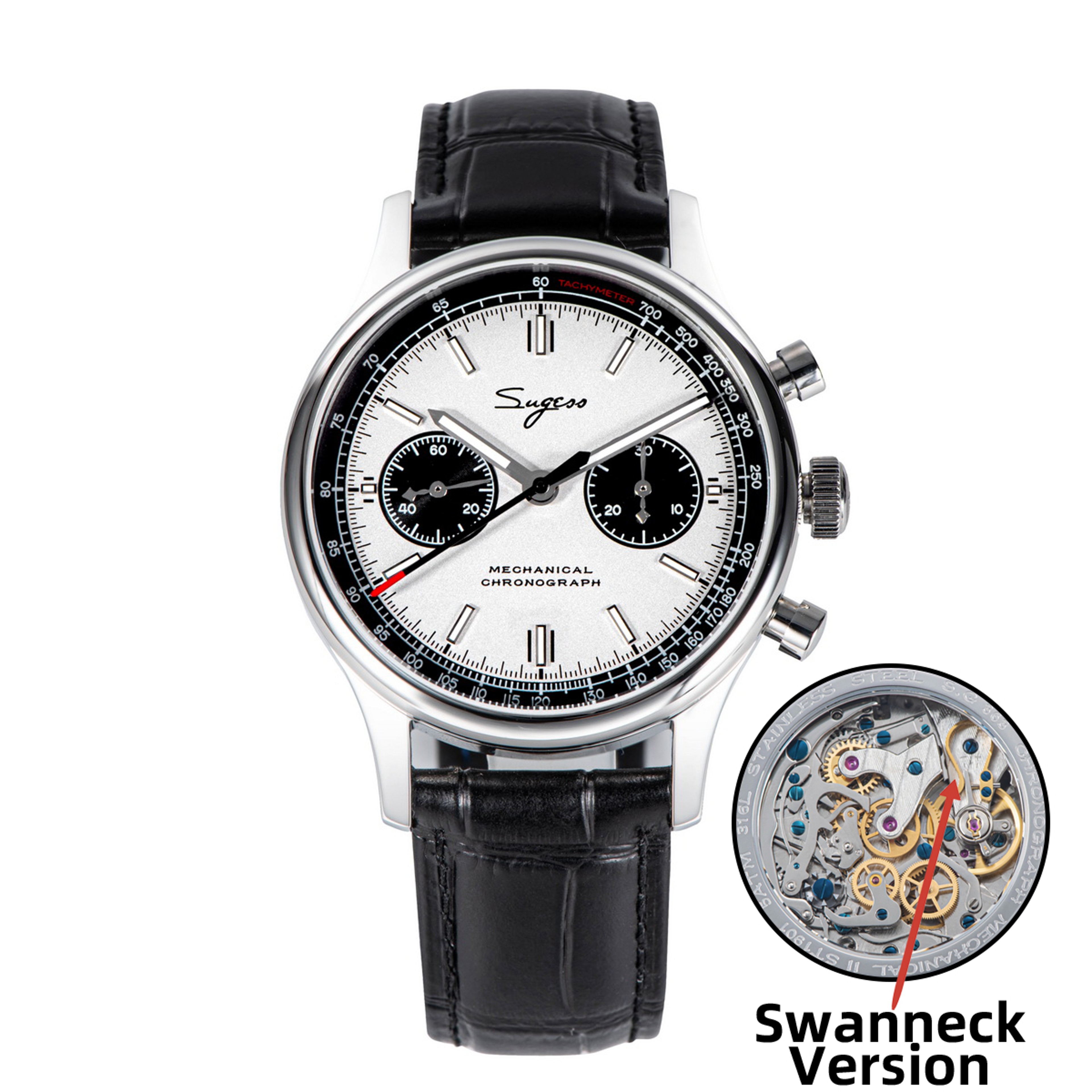 Mechanical Chronograph Panda Watch Men Sapphire Automatic Air Force Style Wristwatch 11
