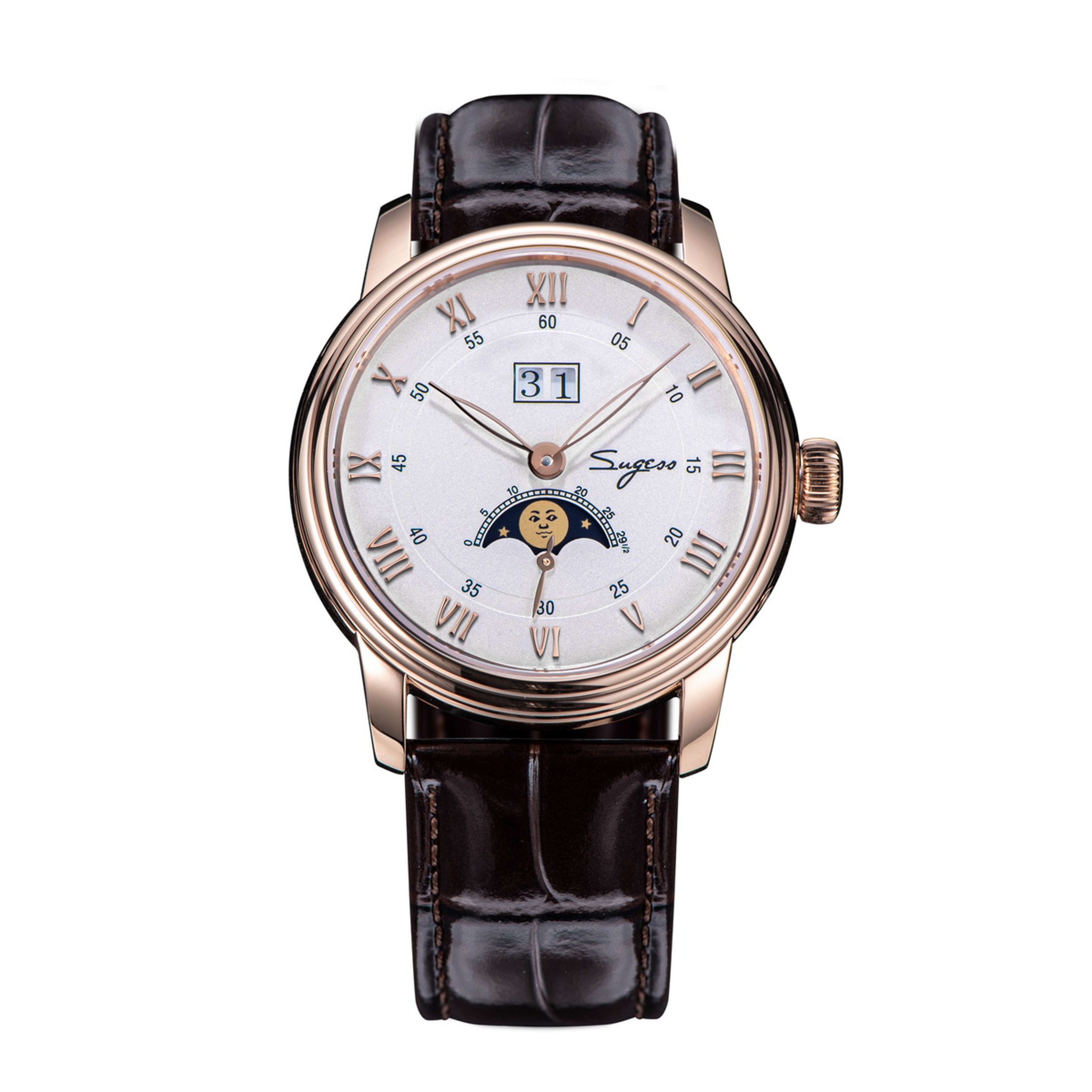 Automatic Mechanical Watch With Seagull Movement Blue Sandstone Dial 10