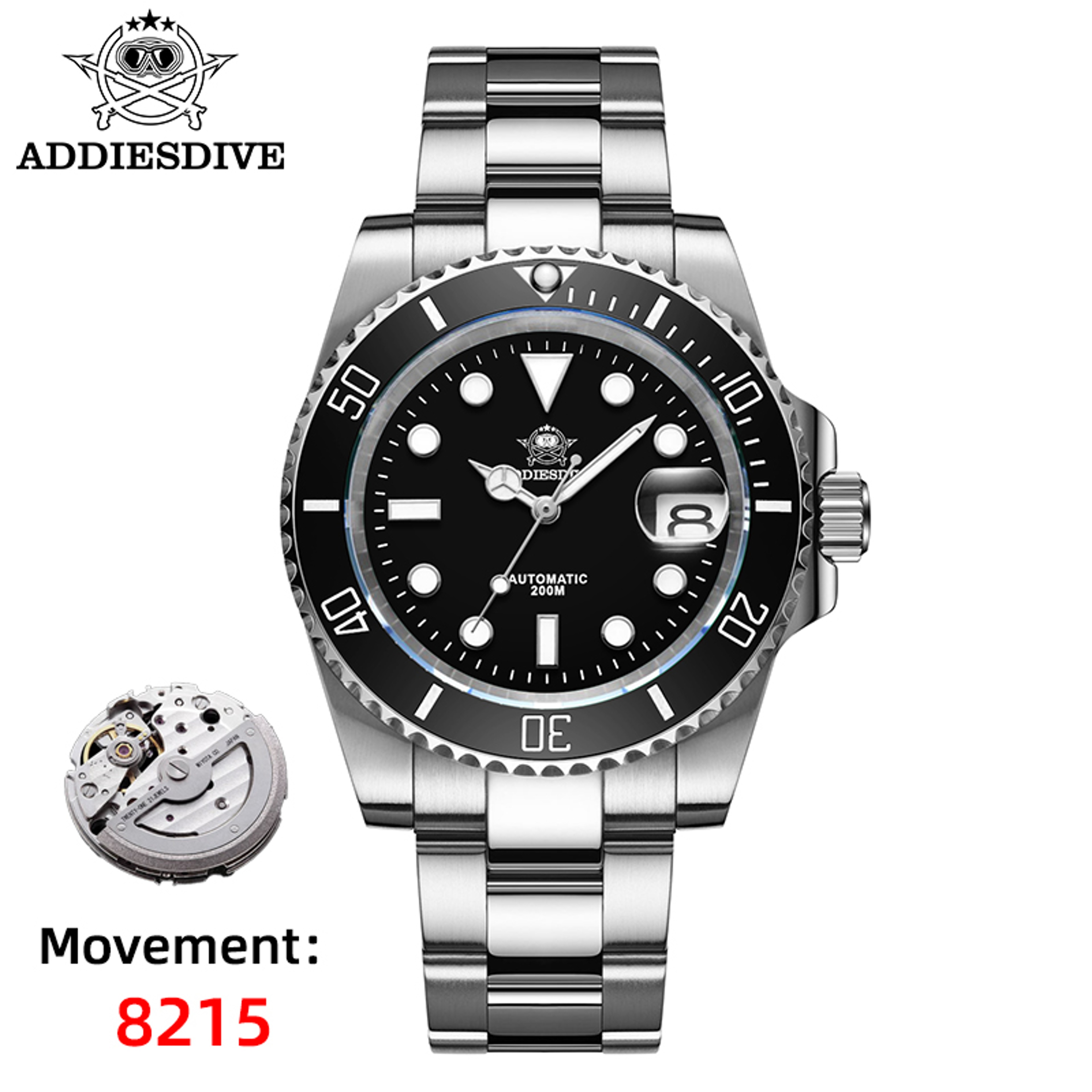 Automatic Mechanical Watch With Ceramic Bezel Waterproof Luminous Classic Timepiece 9