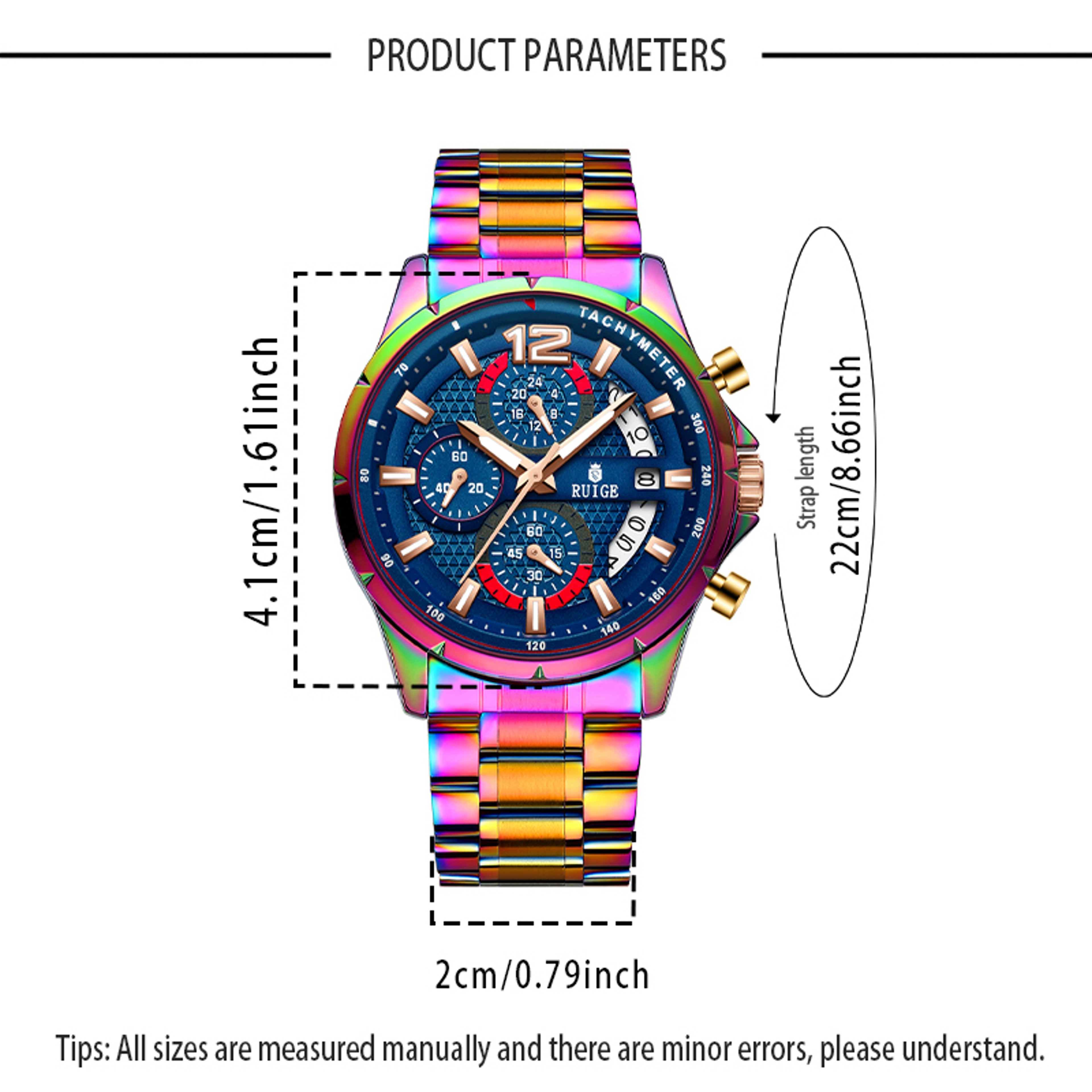 Mens Skeleton Quartz Sports Watch Stainless Steel Waterproof Luminous Date Wristwatch 3