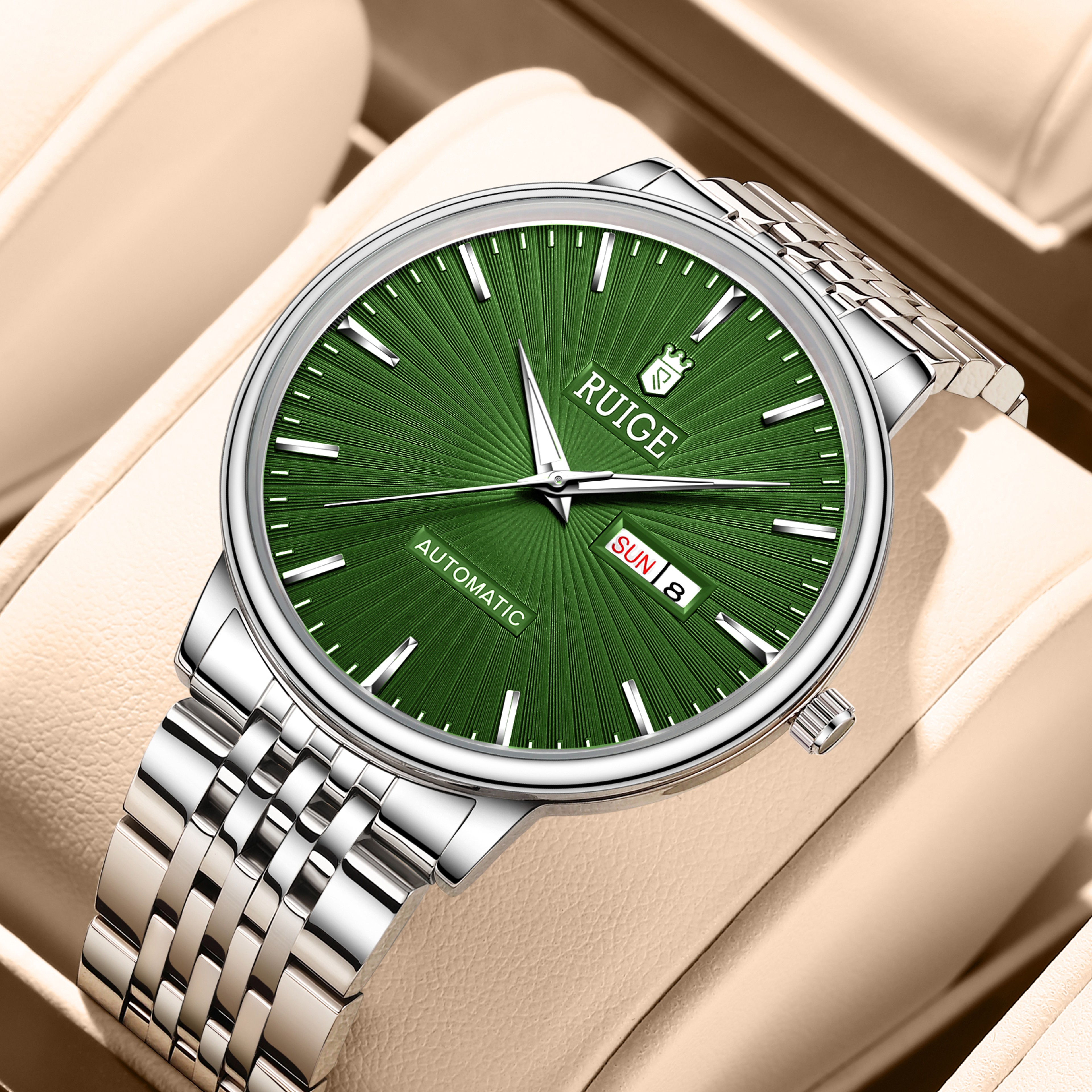 Automatic Mechanical Watch For Men With Dual Calendar Stainless Steel Design 1