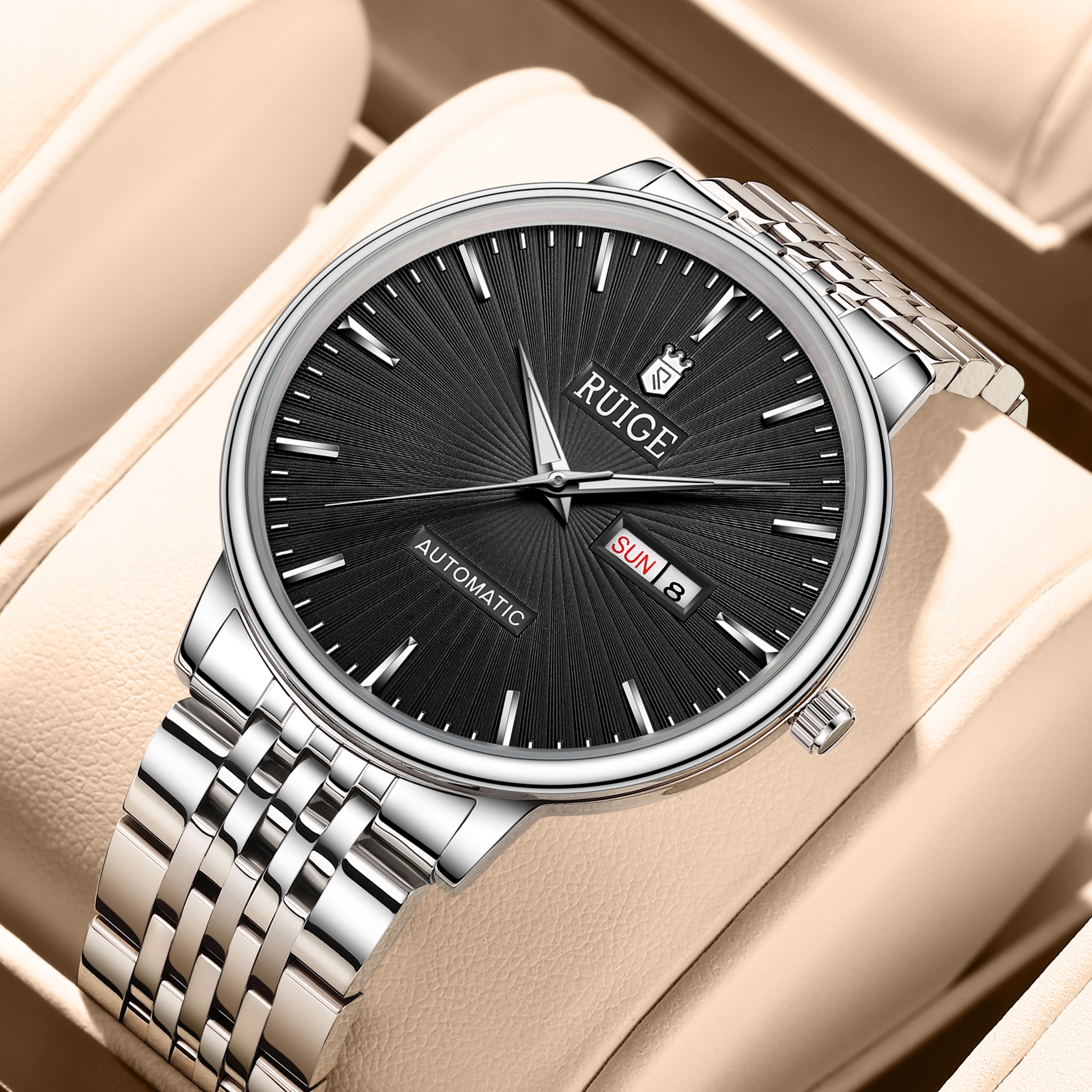 Automatic Mechanical Watch For Men With Dual Calendar Stainless Steel Design 6