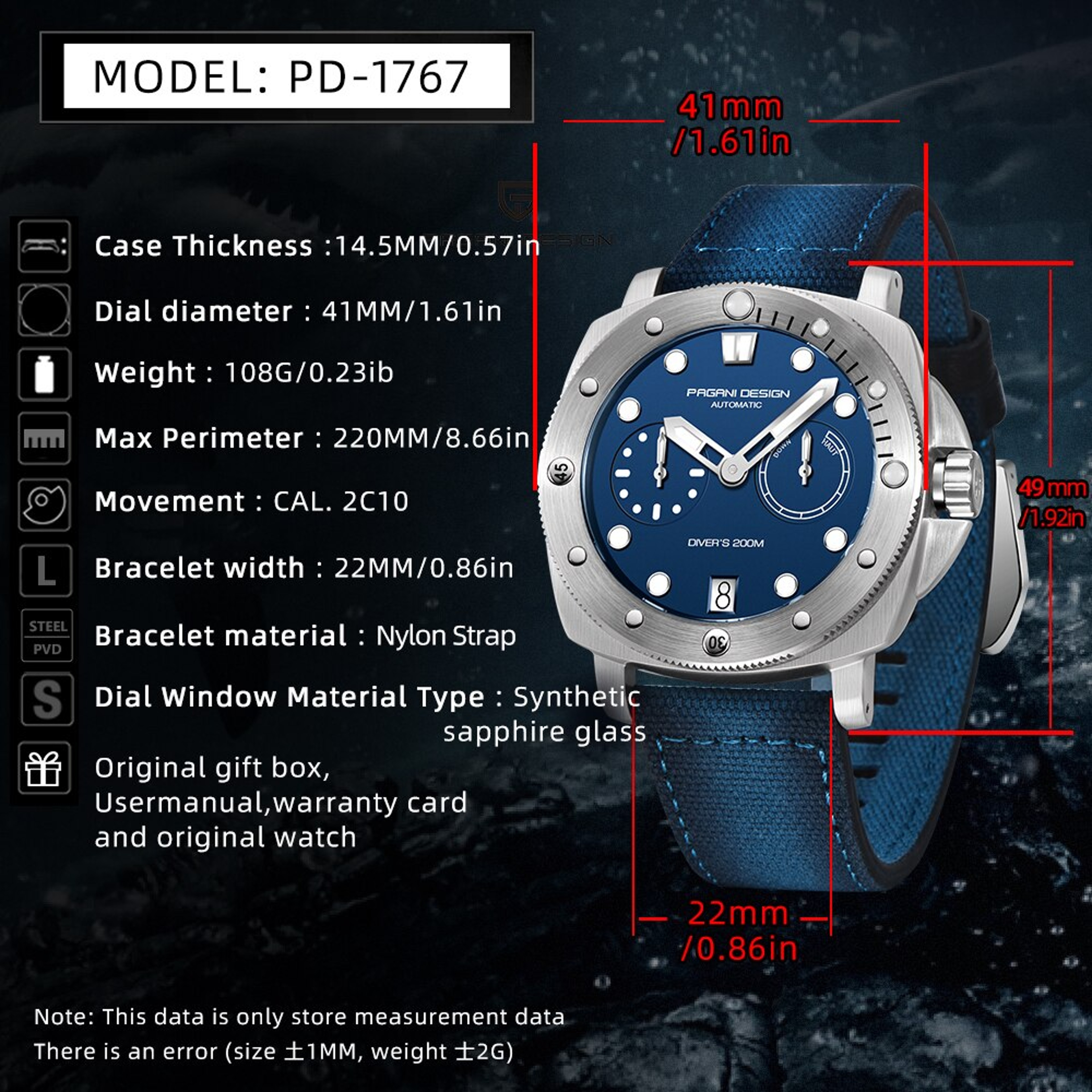 Luxury Automatic Mechanical Watch For Men Waterproof Sapphire Crystal Timepiece 4