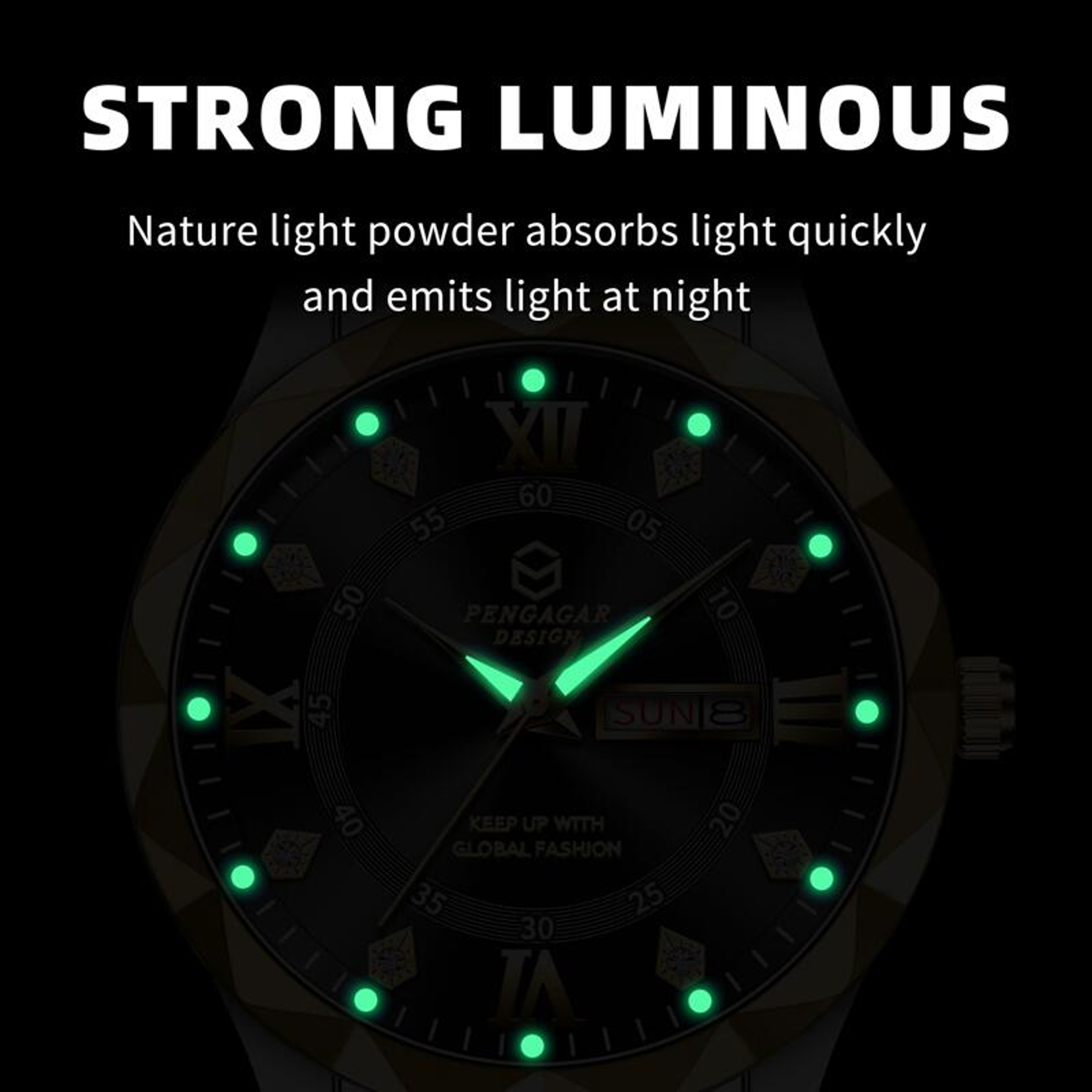 Business Men Stainless Steel Quartz Watch With Date Week Display Luminous Waterproof Design 2