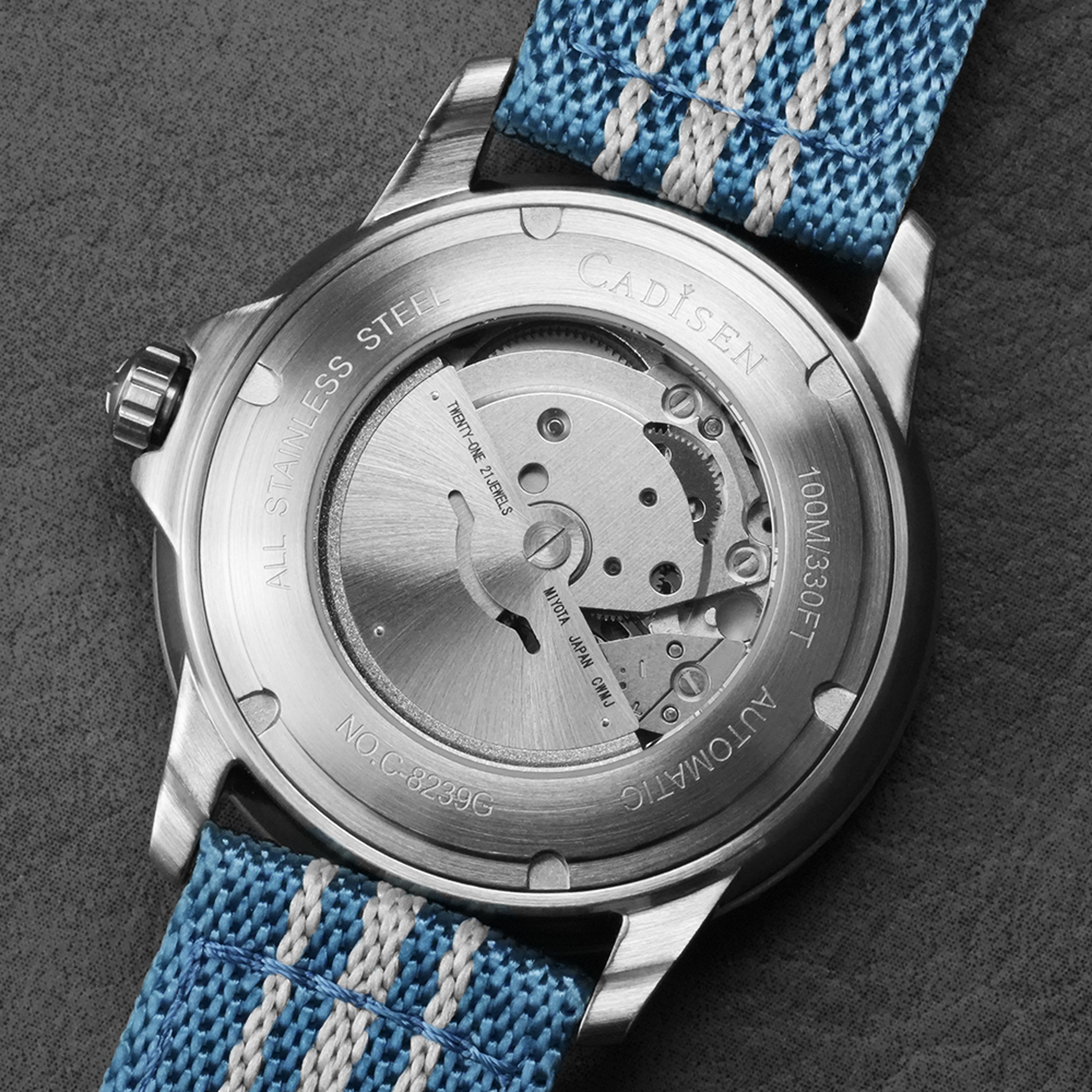 Deep Explorer Automatic Mechanical Watch With Luminous Dial Canvas Strap Waterproof Mens Wristwatch 1