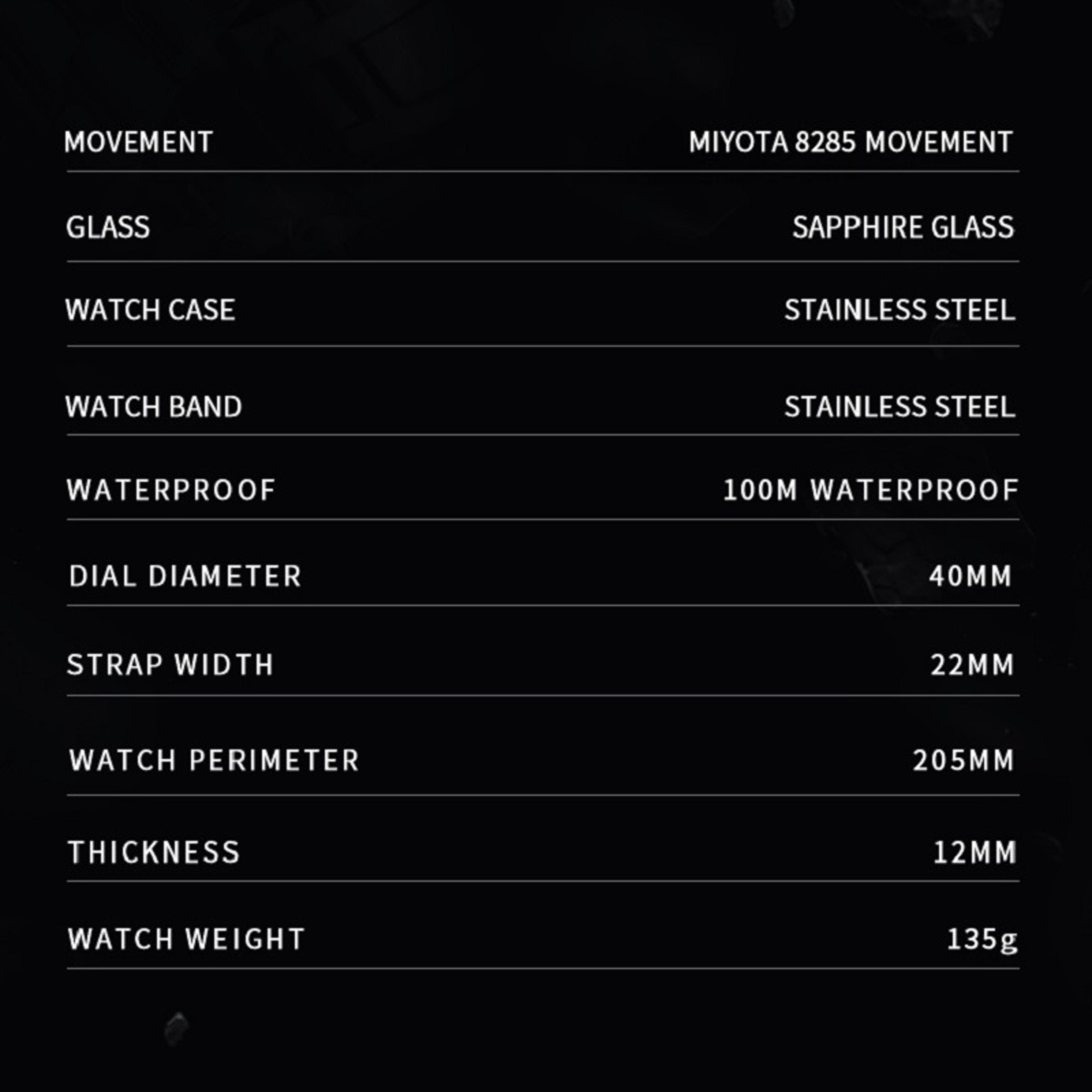 Luxury Meteorite Dial Automatic Mechanical Watch For Men With Movement 2