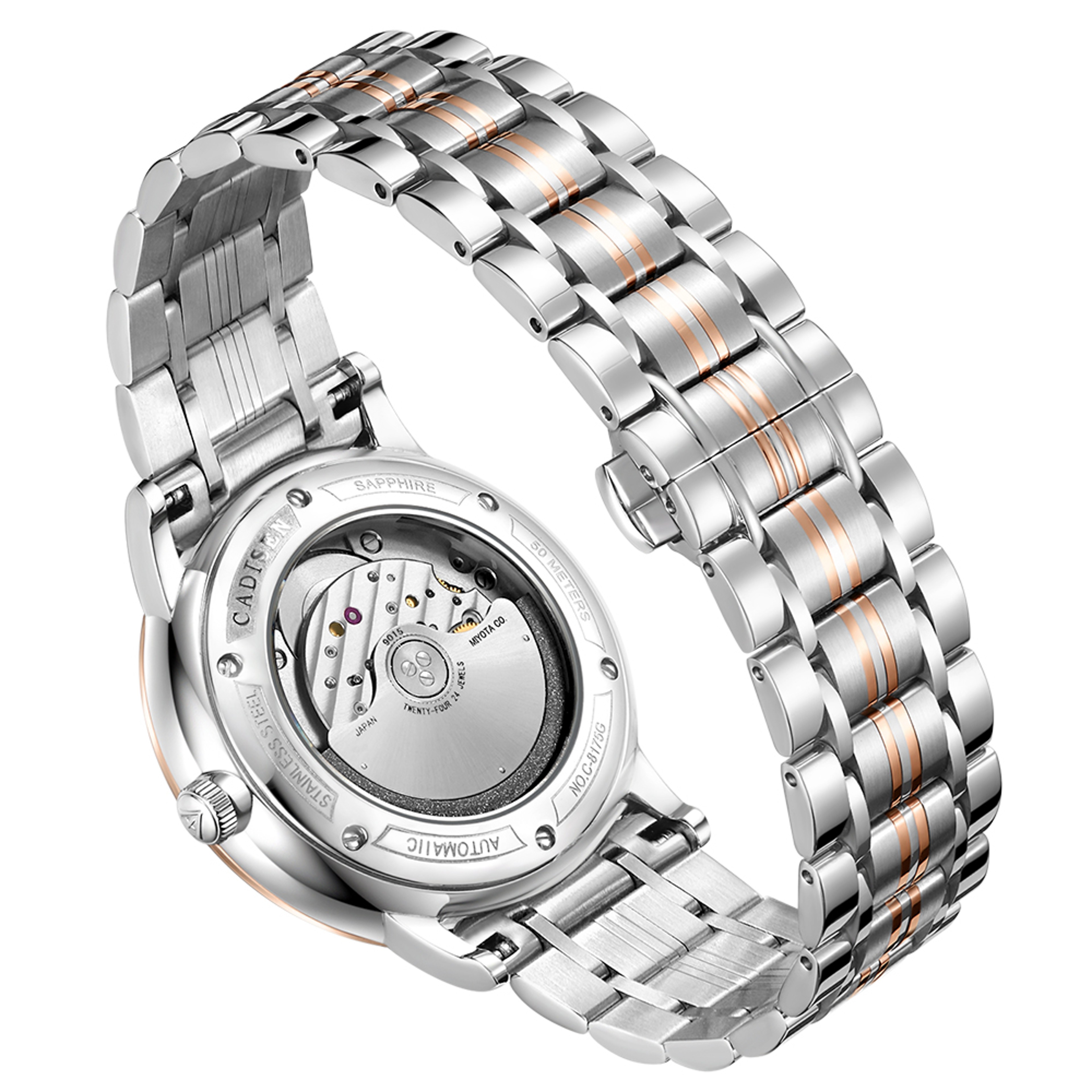 Automatic Mechanical Watch Ultra Thin Sapphire Rose Gold Business Watch – view 2