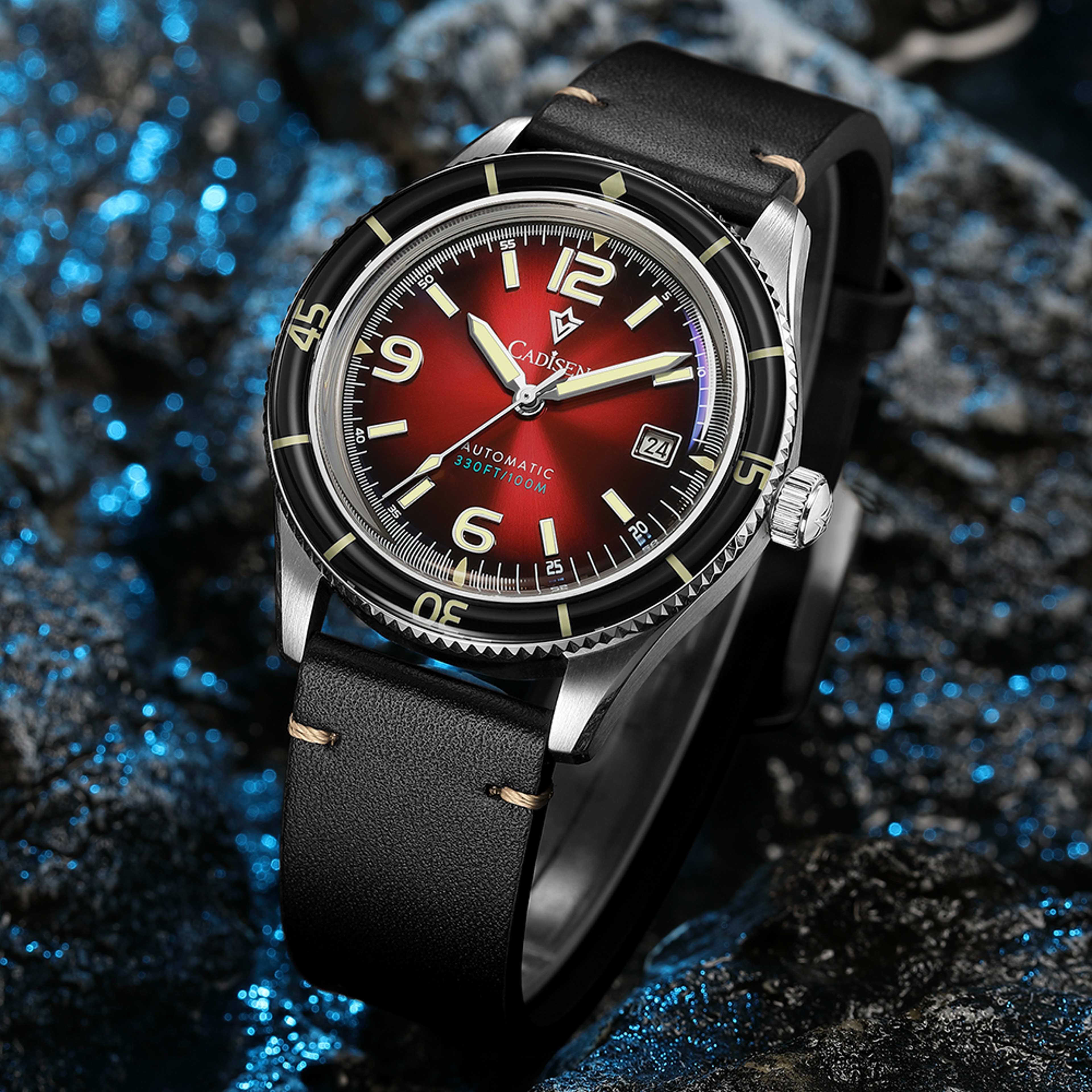 Automatic Mechanical Watch Men Genuine Leather Strap Luminous Waterproof Wristwatch – view 1