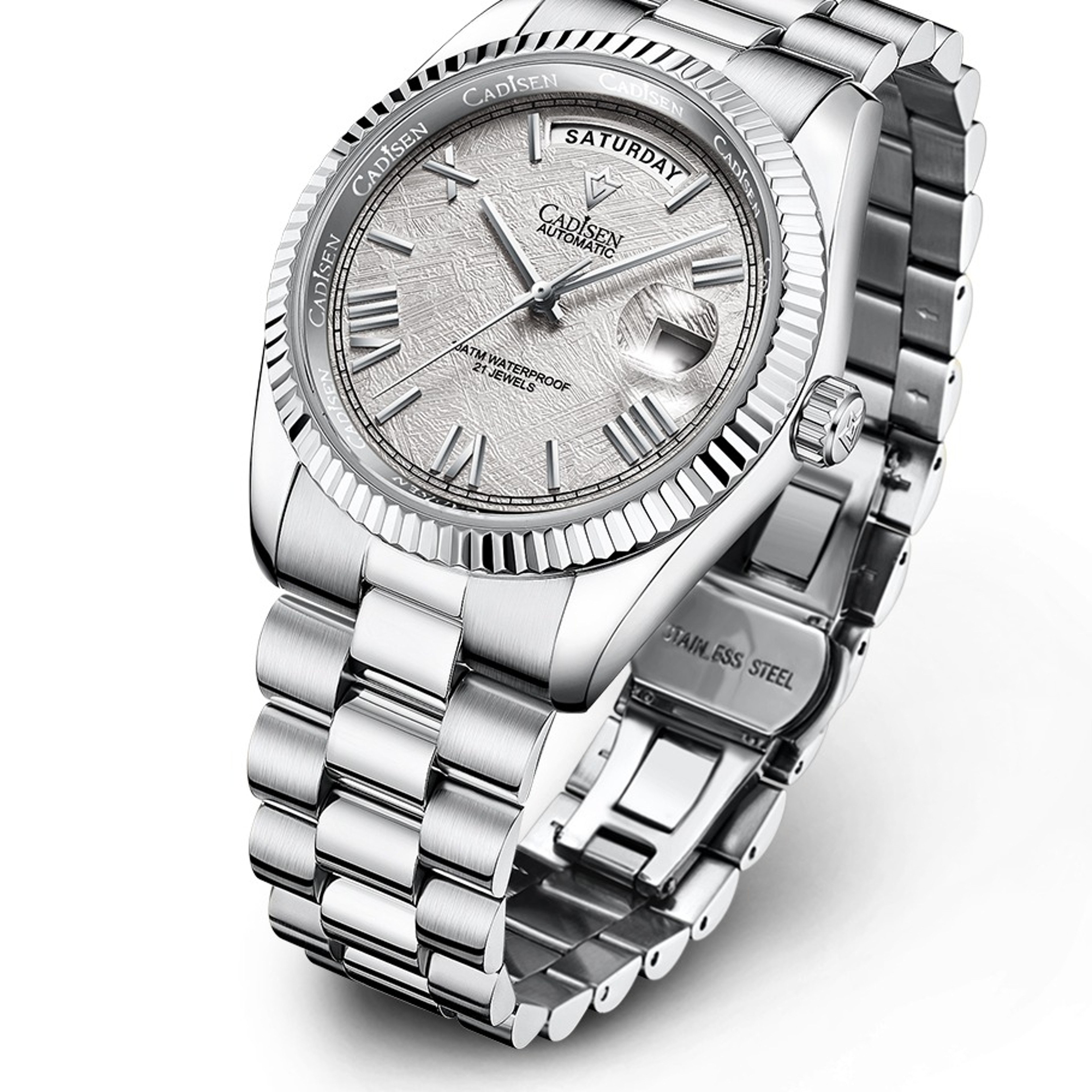 Luxury Meteorite Dial Automatic Mechanical Watch for Men with Miyota Movementjpg