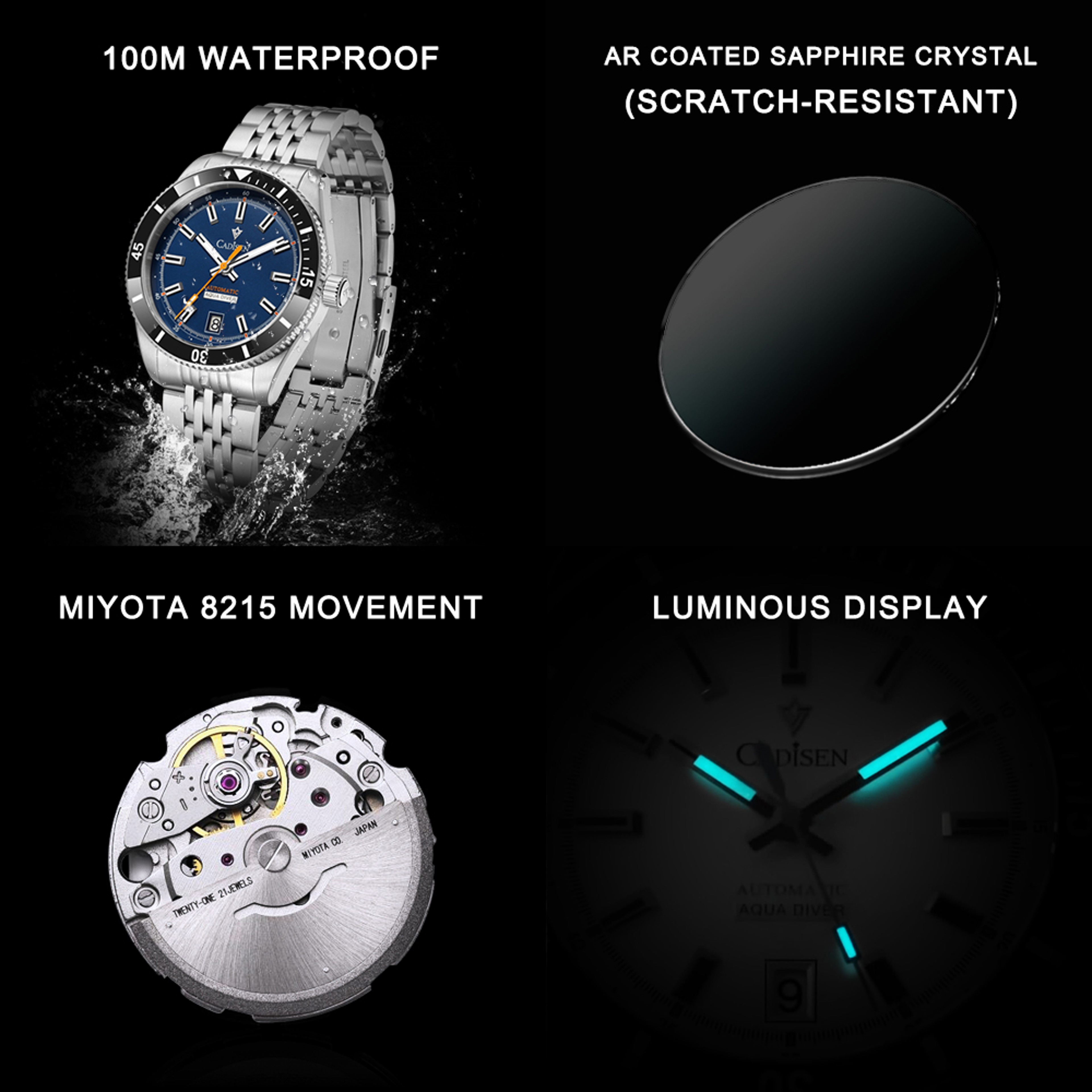 Automatic Mechanical Mens Watch With Movement Ceramic Bezel Waterproof Design 5