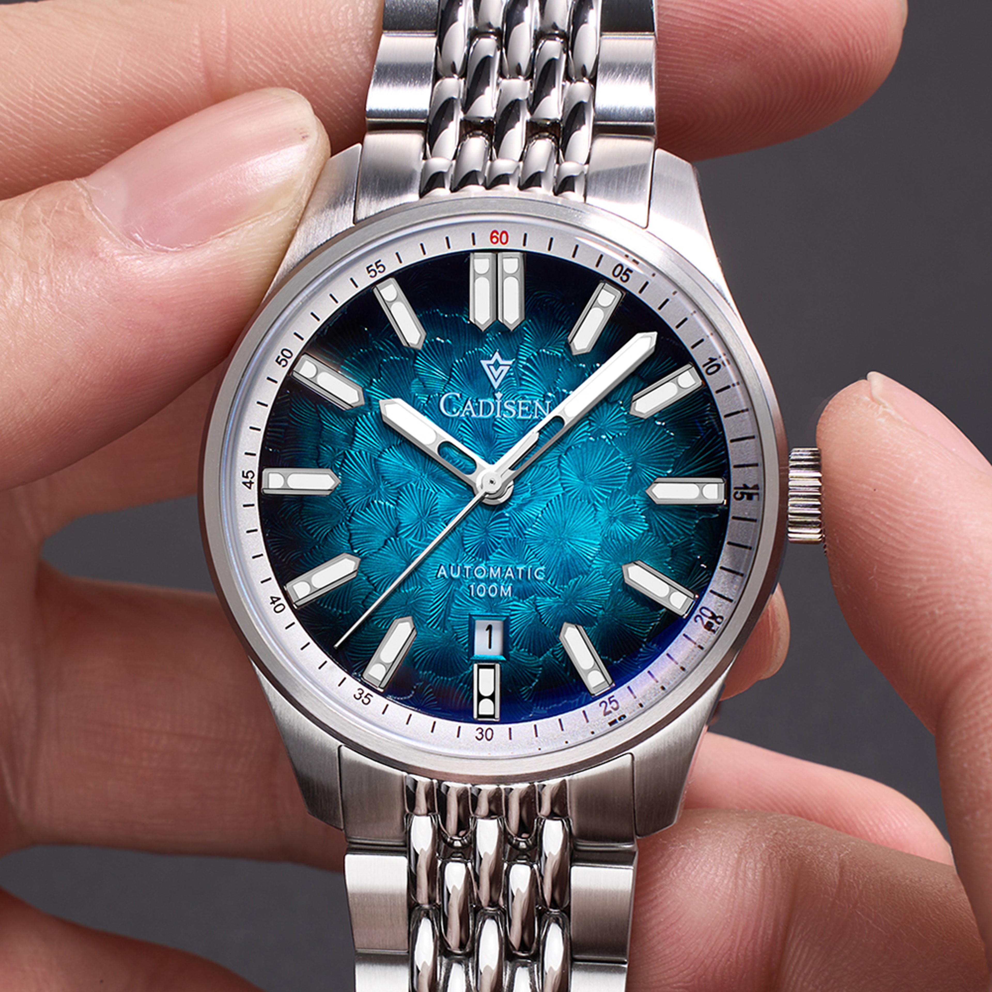 Automatic Blue Dial Mechanical Watch for Men with MIYOTA Movement Waterproof – view 1