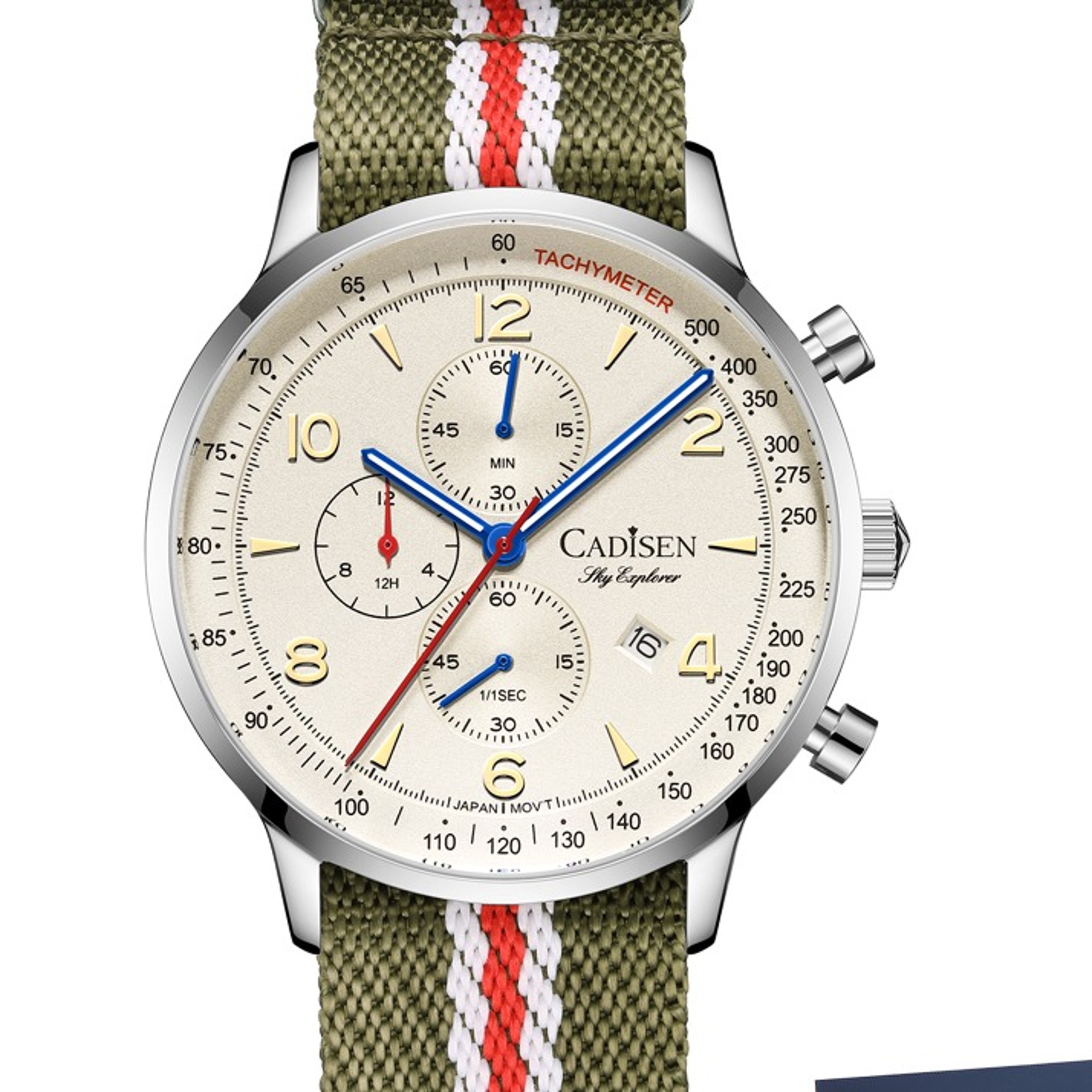 Mens Quartz Watch Waterproof Canvas Wristwatchjpg