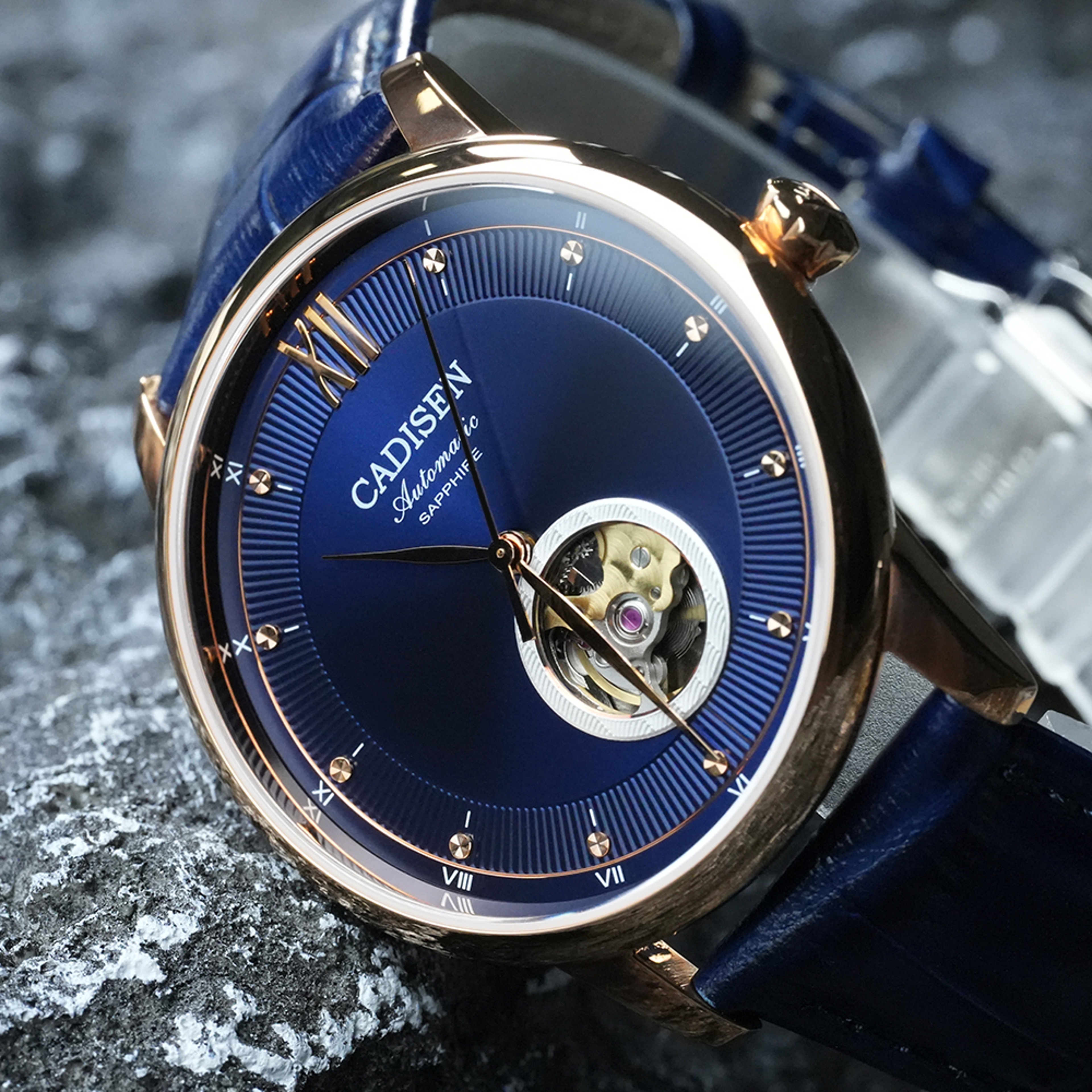 Automatic Mechanical Watch Men Sapphire Hollow Dial Ultra Thin Leather Wristwatch 4