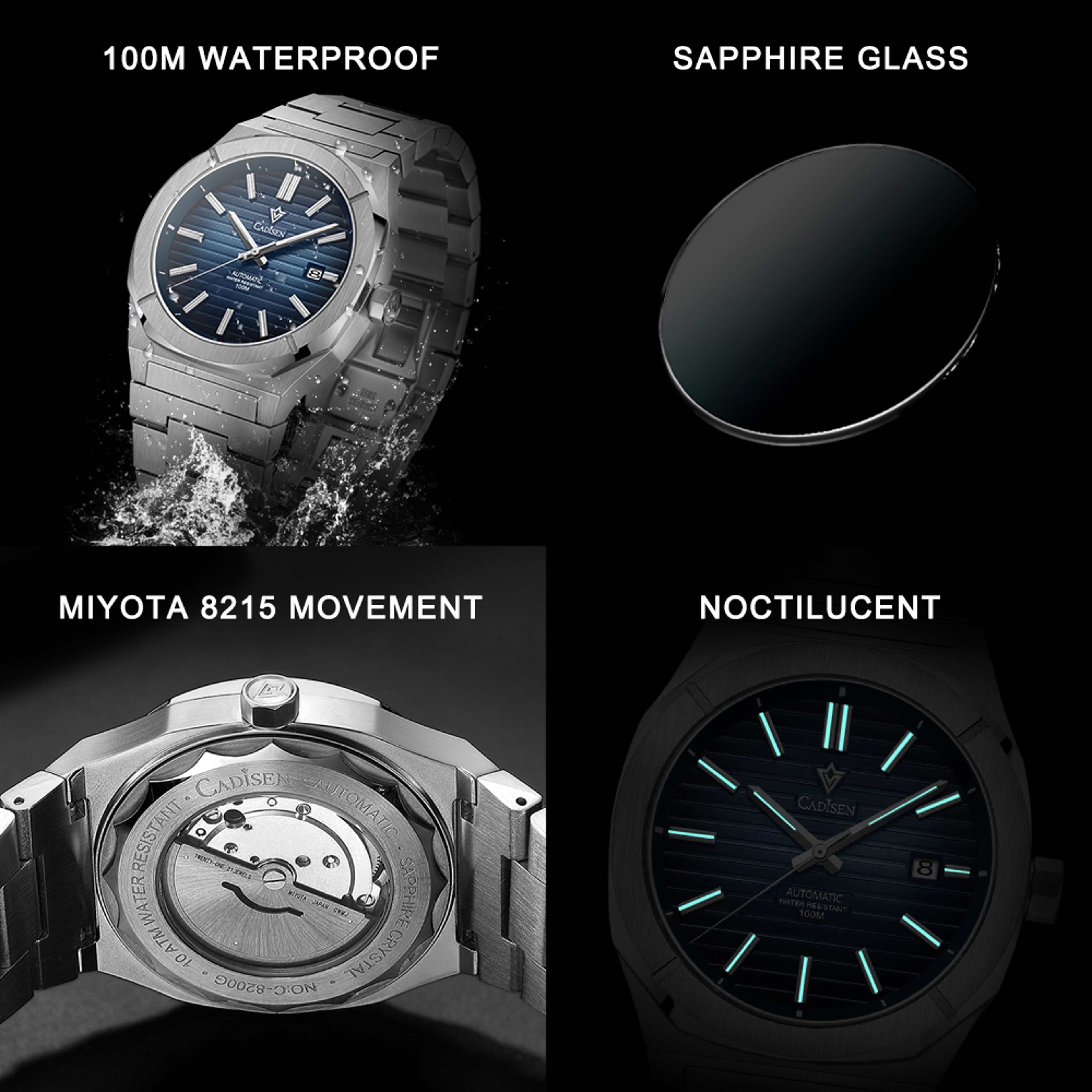 Sapphire Automatic Diver Watch For Men Waterproof Mechanical Timepiece 5