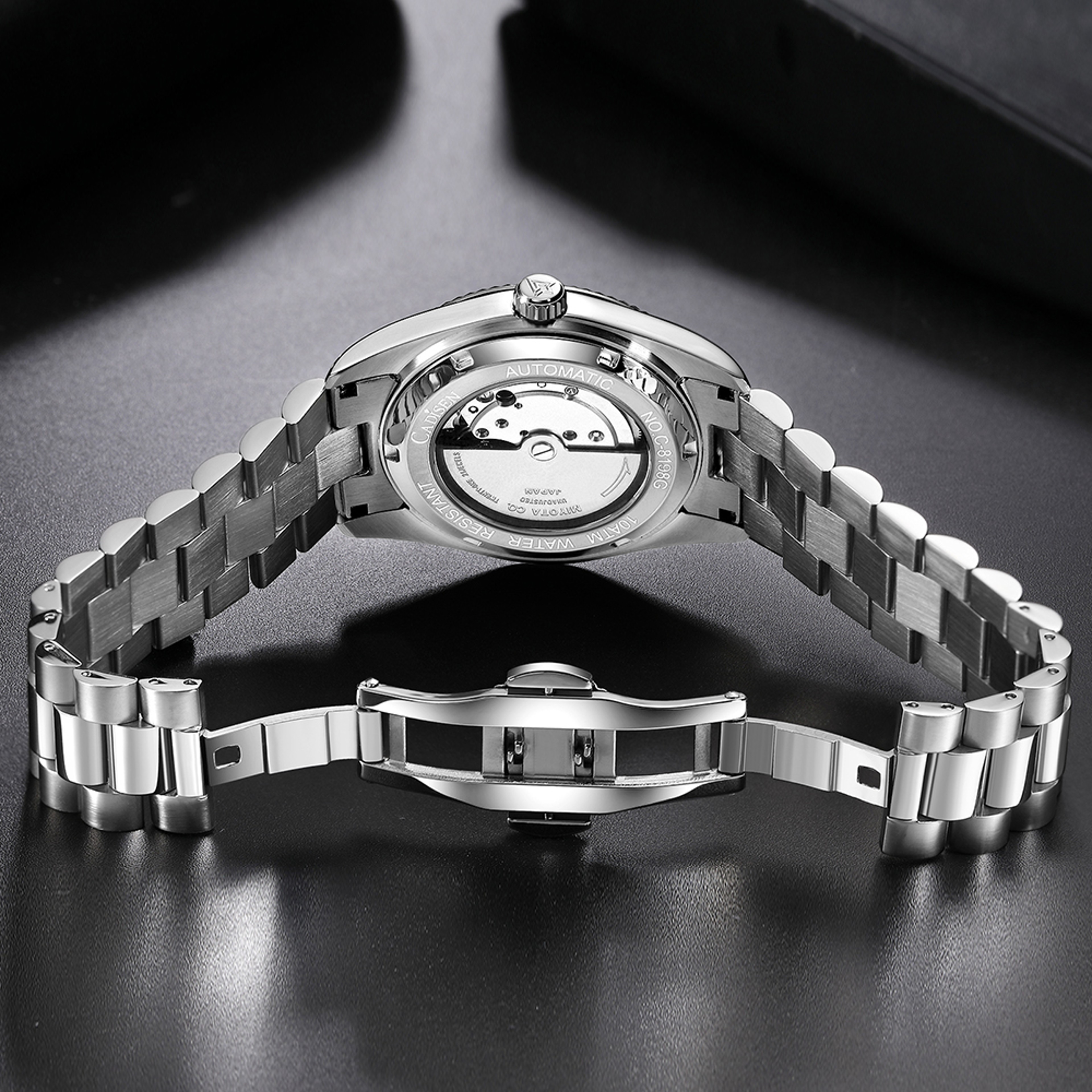 Palm Leaf Dial Automatic Mechanical Watch With Sapphire Glass For Men 3