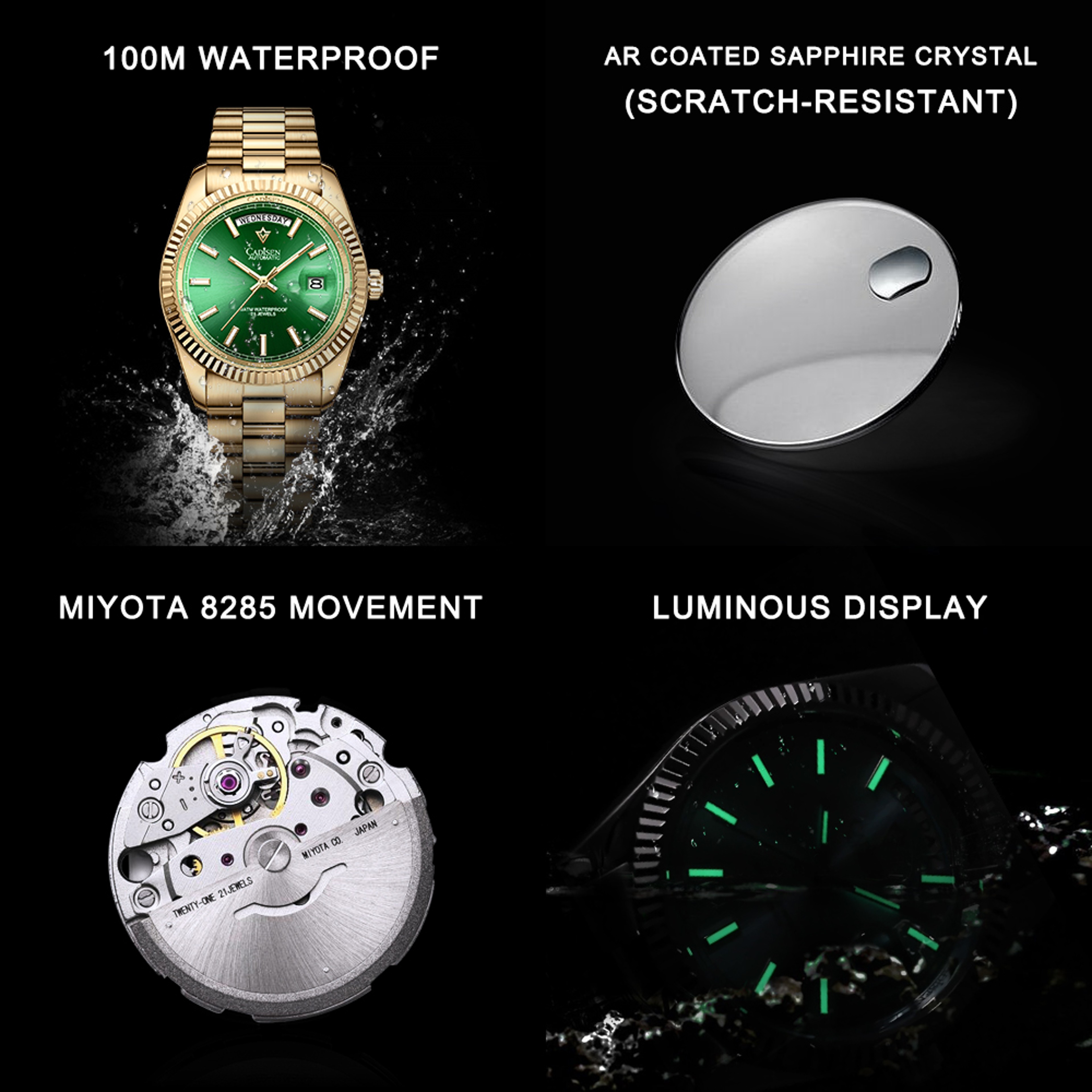 Luxury Automatic Mechanical Men Watch With AR Sapphire Glass Elegant Wristwatch 5