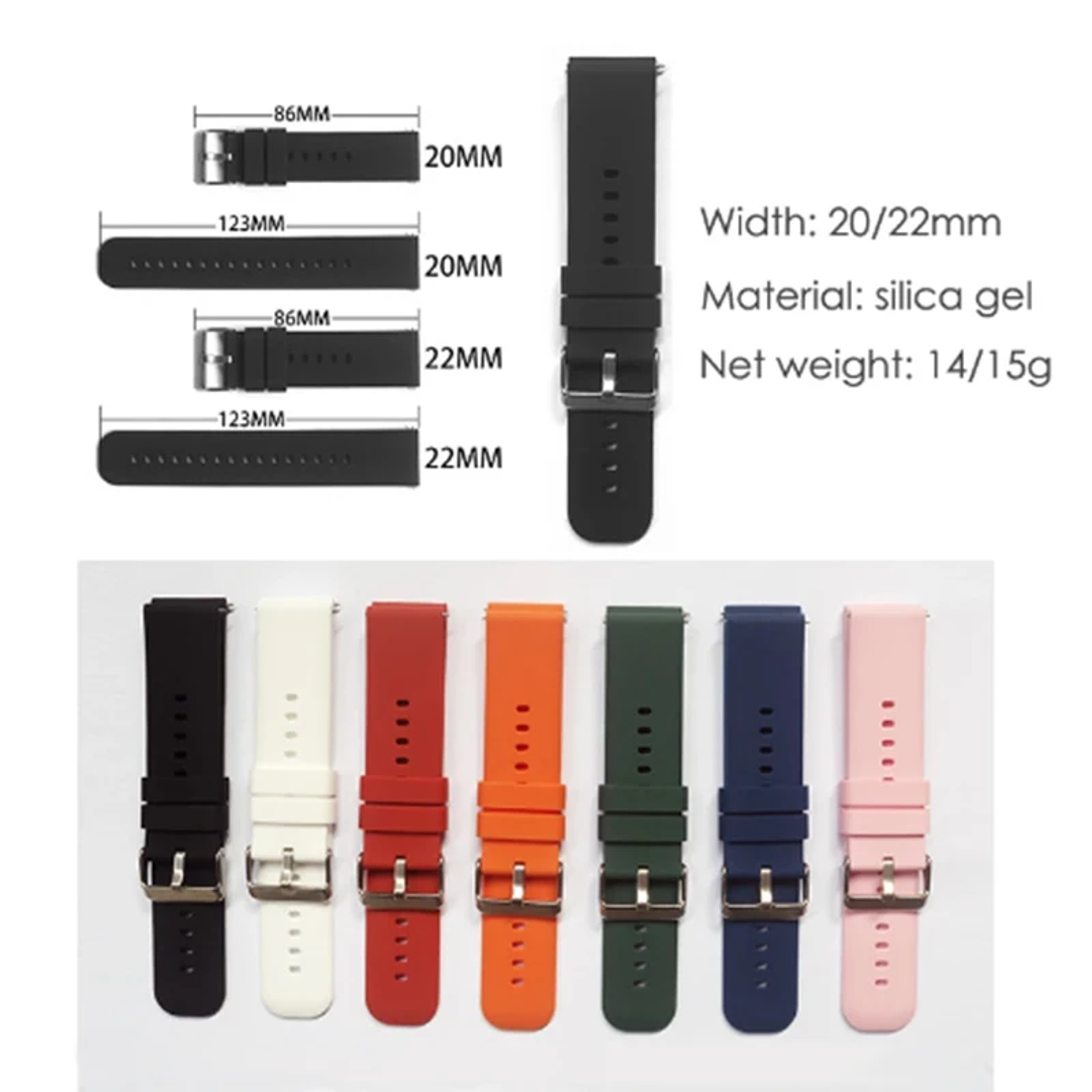 Watch Silicone Strap Quick Release Comfortable Wristband With Pin Buckle 4
