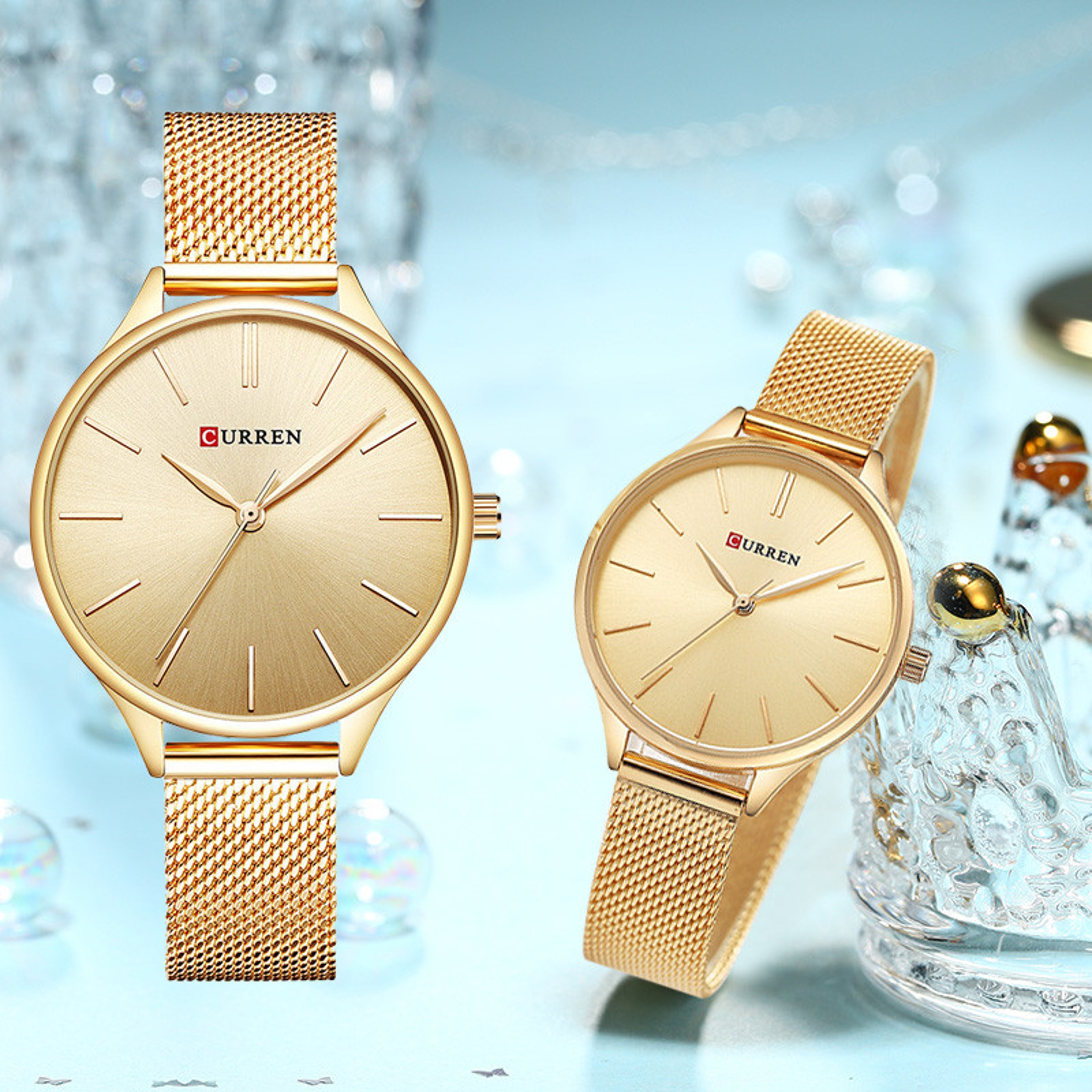 Ultra Thin Ladies Quartz Watch With Waterproof Mesh Strap Fashion Wristwatch 4