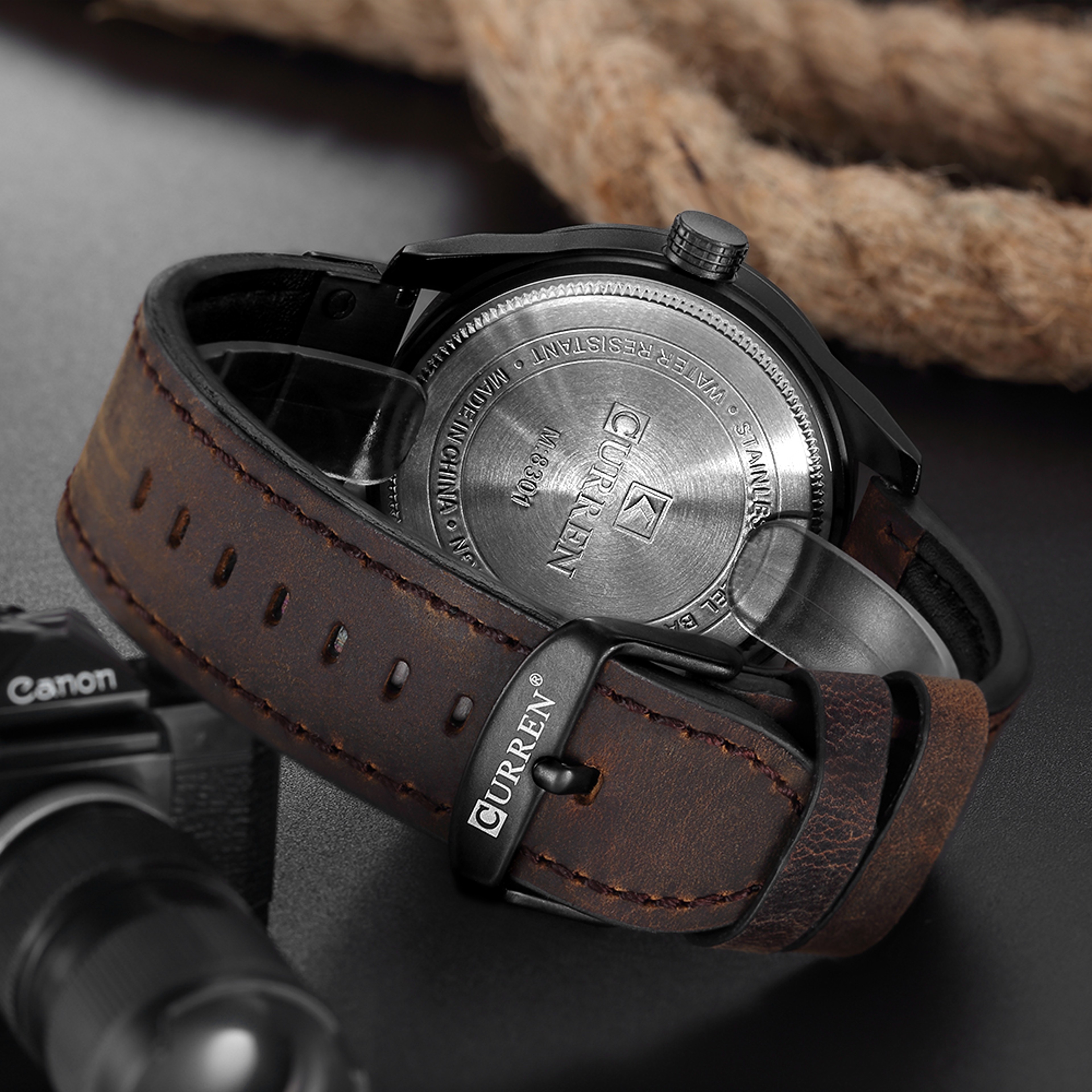 Luxury Leather Wristwatch for Men Waterproof Quartz Date Display – view 4