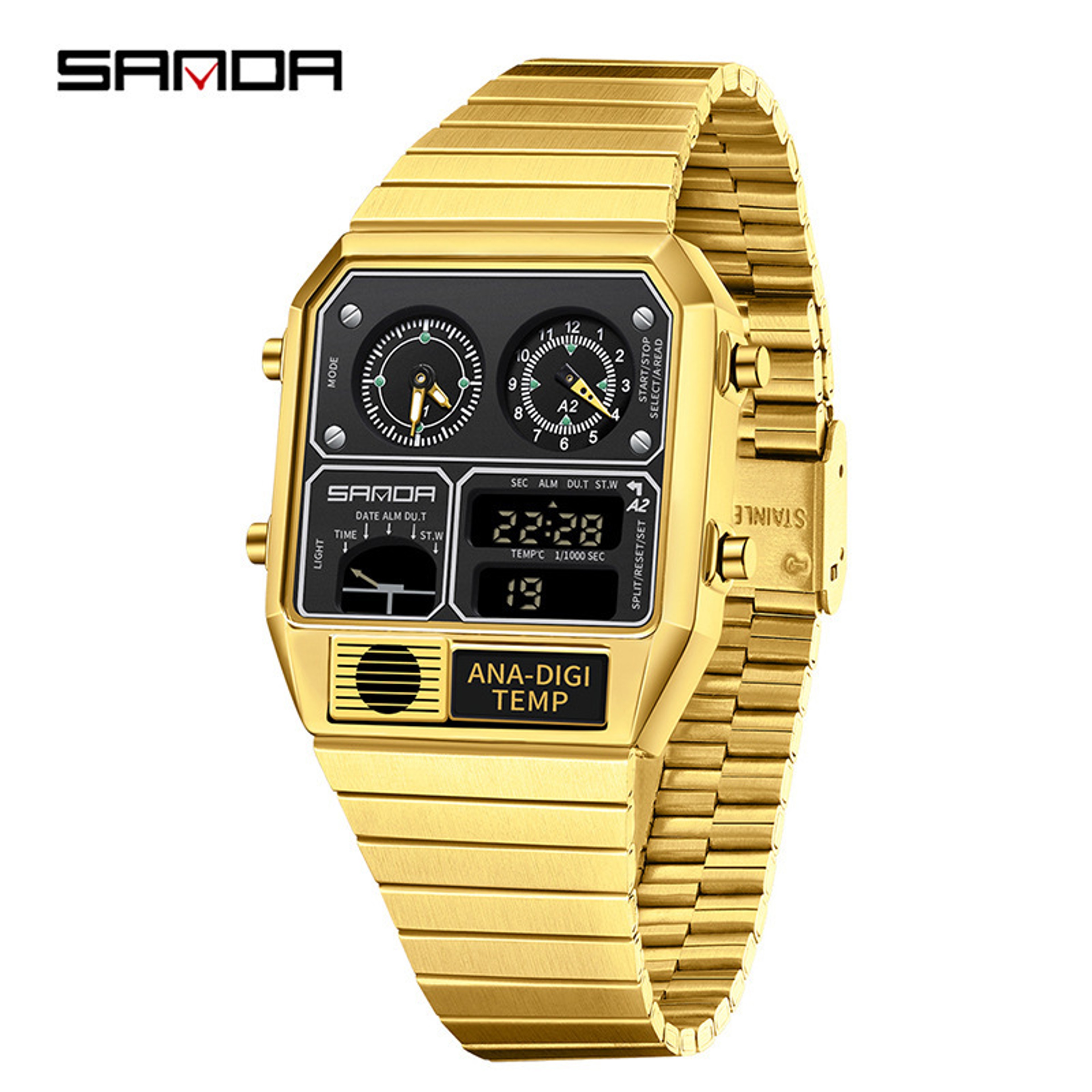Square Digital Watch For Men With Thermometer Stopwatch Multifunction Sports Wristwatch 13