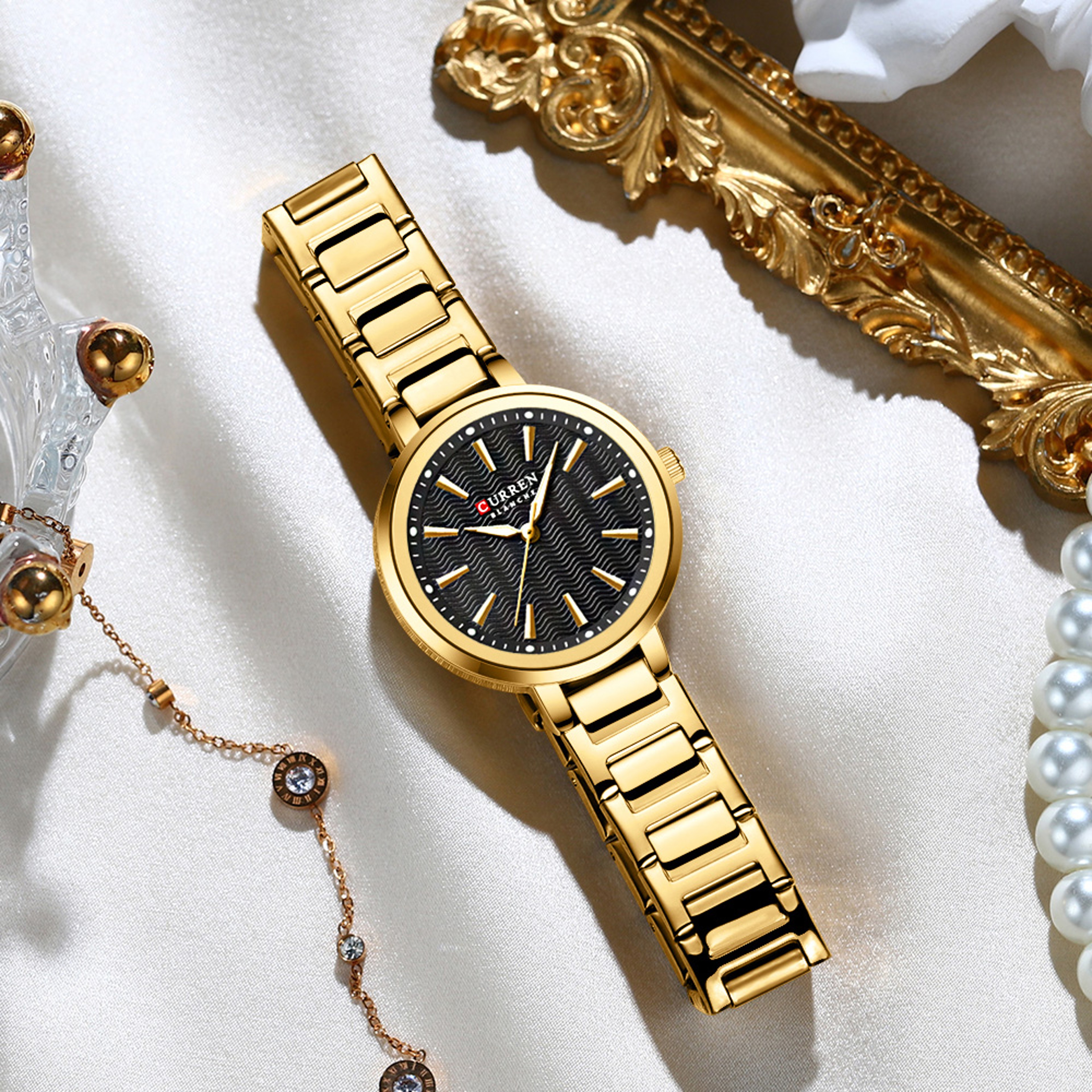 Elegant Womens Water Ripple Dial Fashion Ladies Watch With Gift Box 3