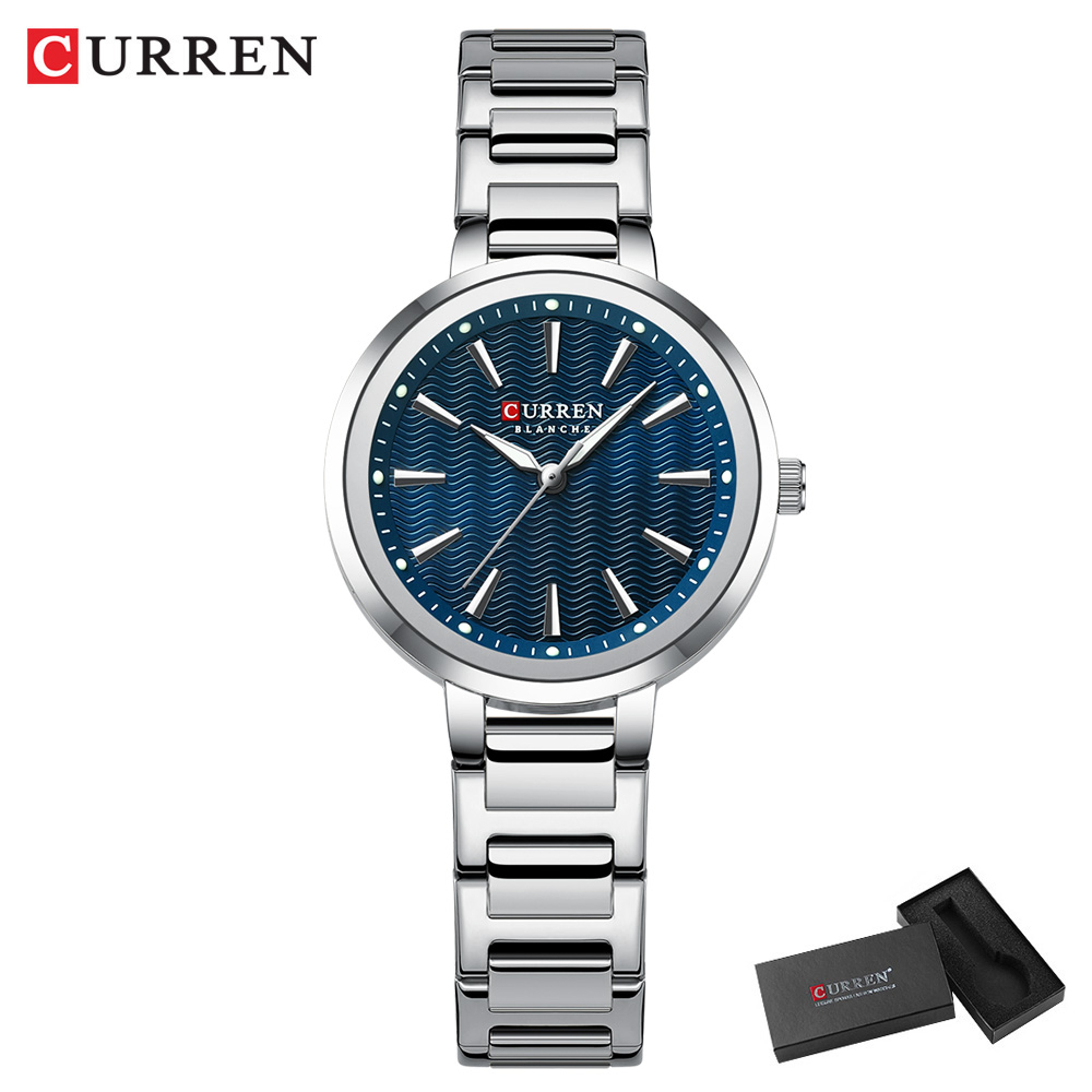 Elegant Womens Water Ripple Dial Fashion Ladies Watch With Gift Box 10