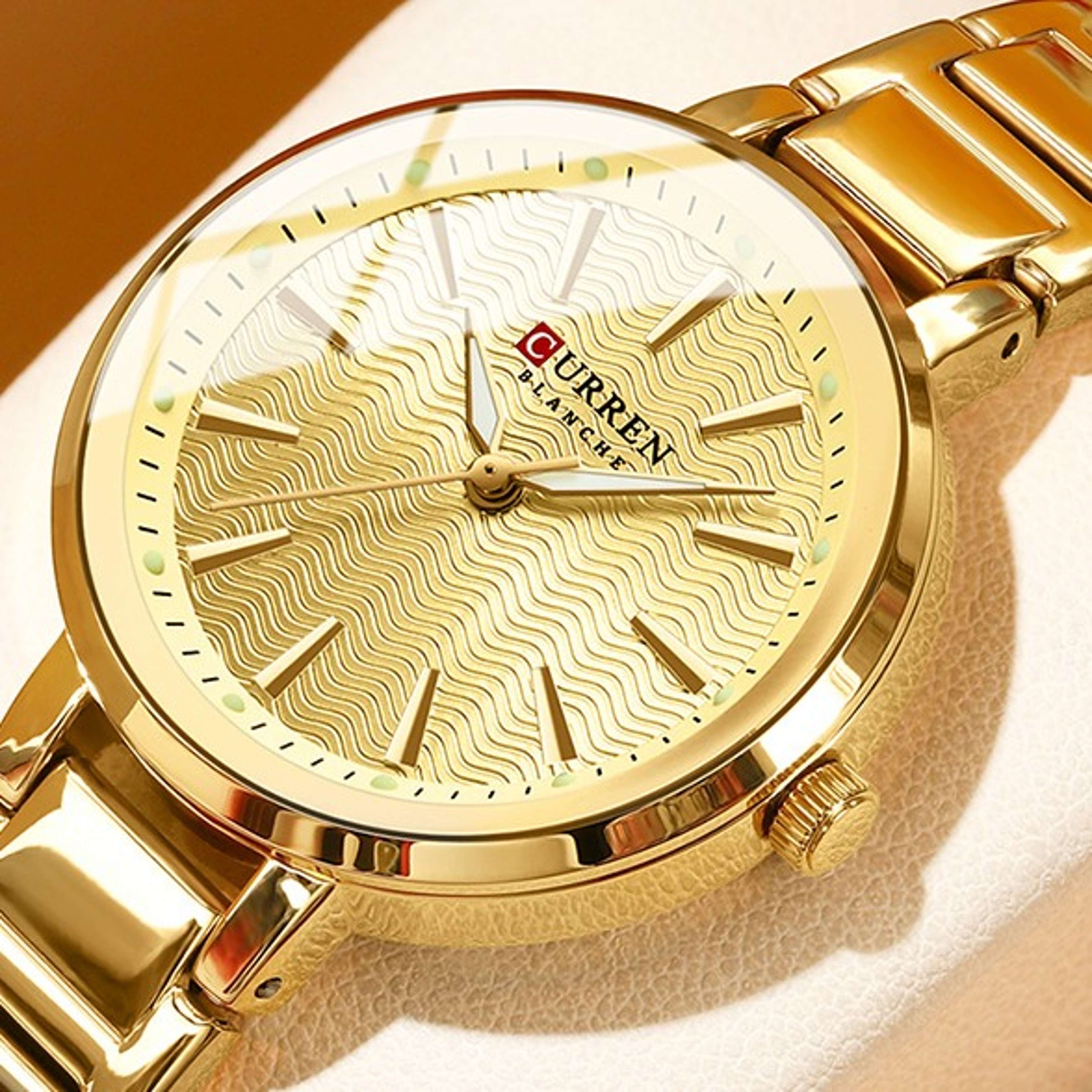Elegant Womens Water Ripple Dial Fashion Ladies Watch with Gift Boxjpg