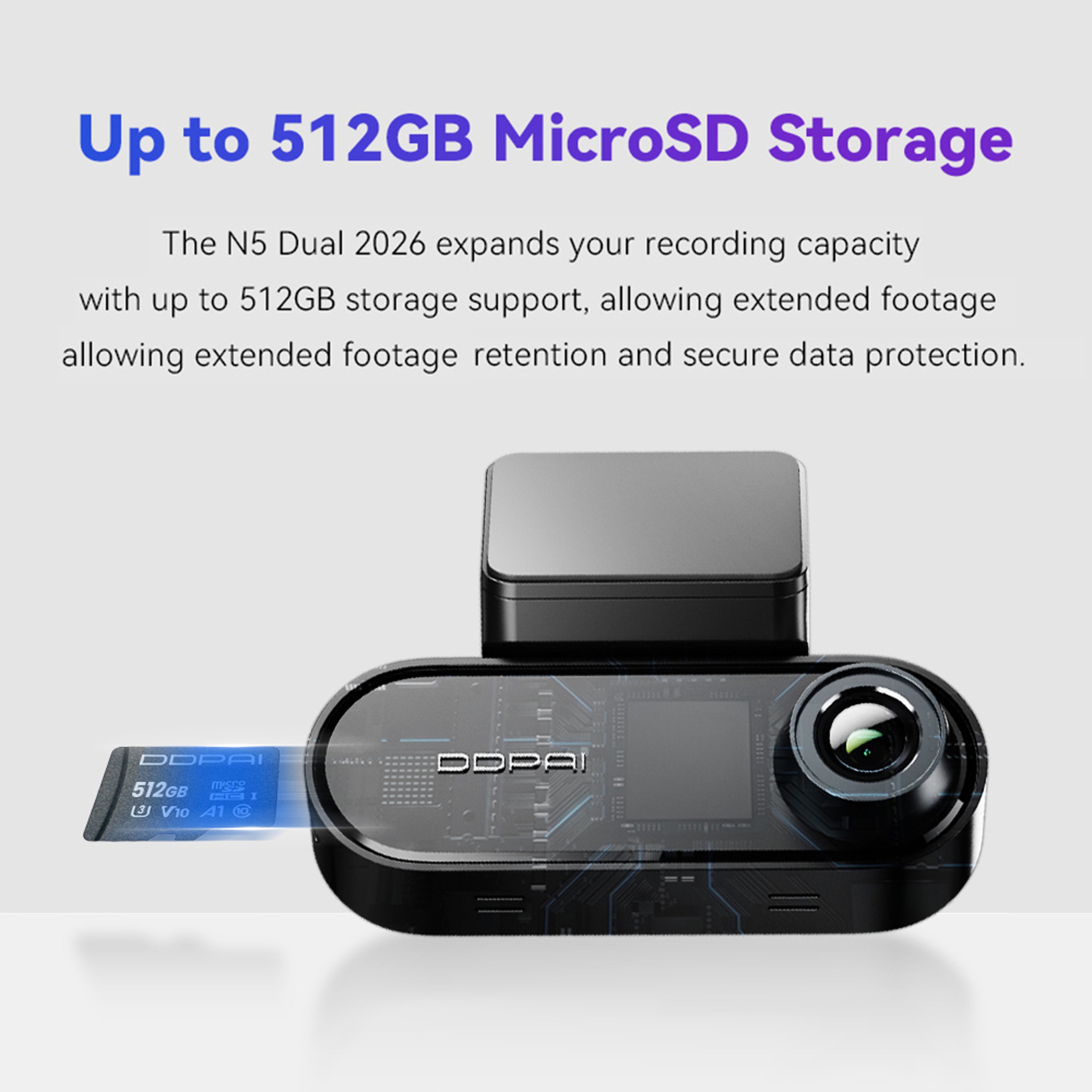 HDR Dash Cam Front Rear Camera With WiFi GPS ADAS Night Vision 3