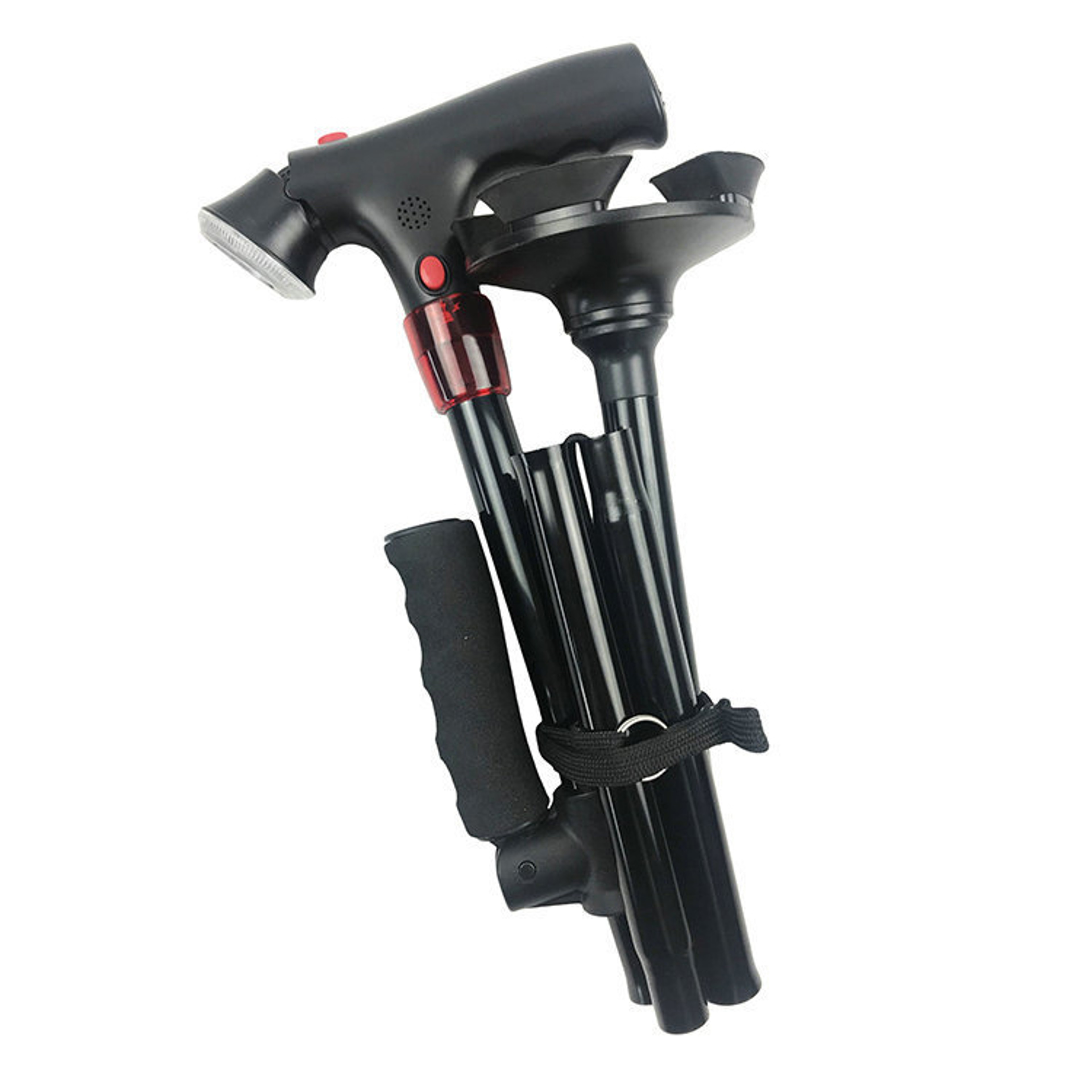 Collapsible Telescopic Folding Walking Cane with LED Light Alarm and Adjustable Support Stick for Seniors – view 7
