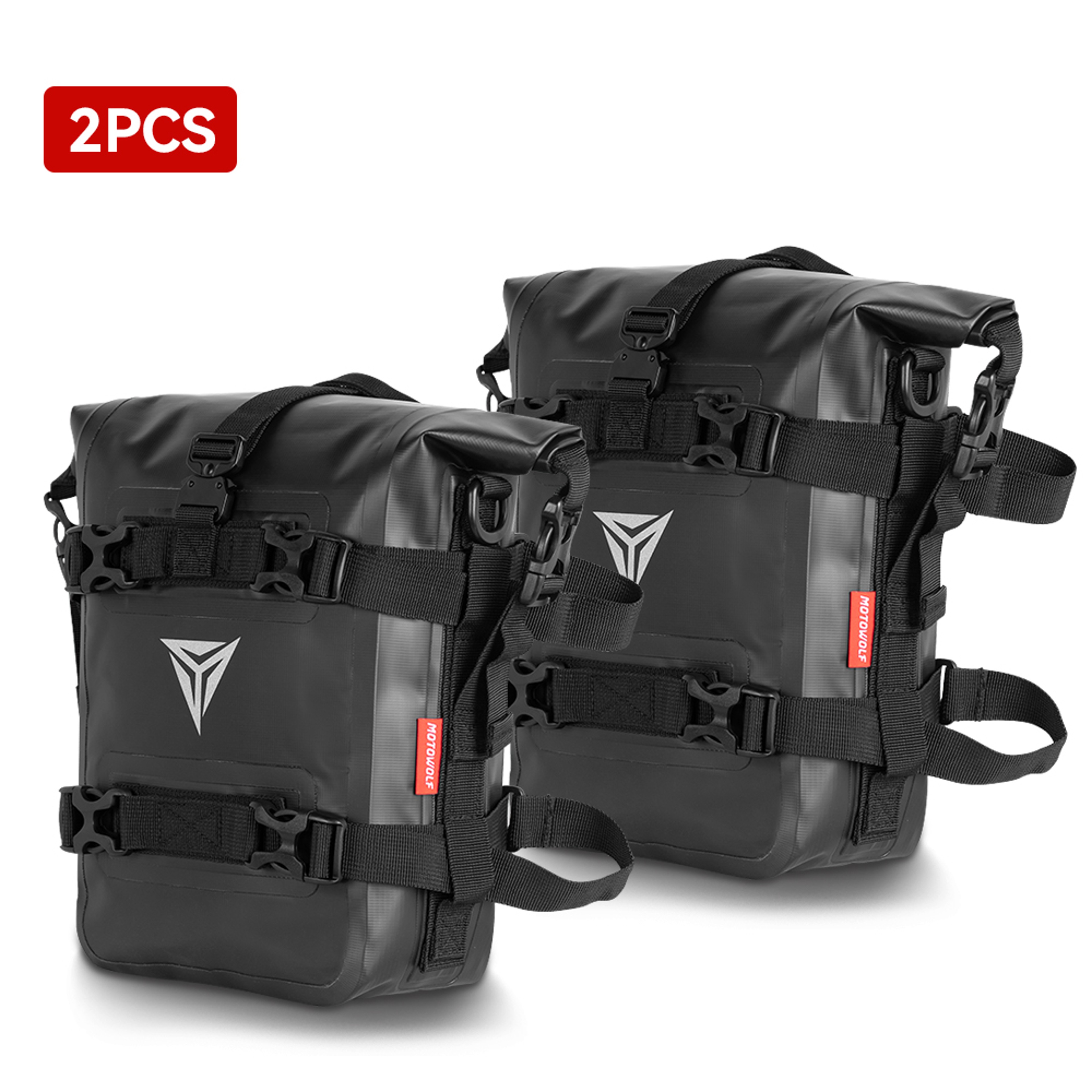 Waterproof Motorcycle Saddle Bag 8L Tank Side Tool Pack Crash Bar Storage Bag 12